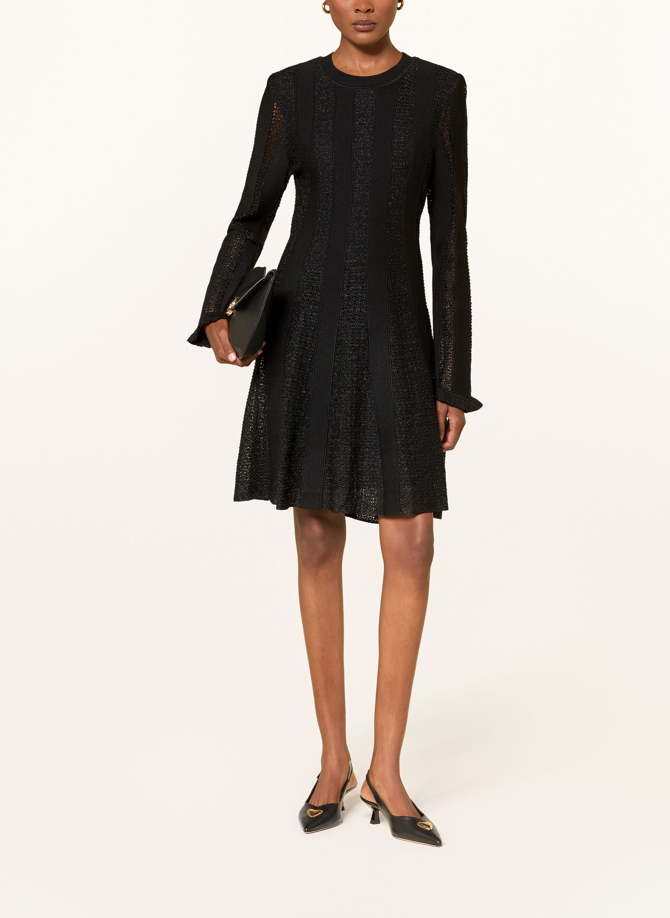 CLAUDIE PIERLOT Strickkleid mit Glitzergarn: SCHWARZ