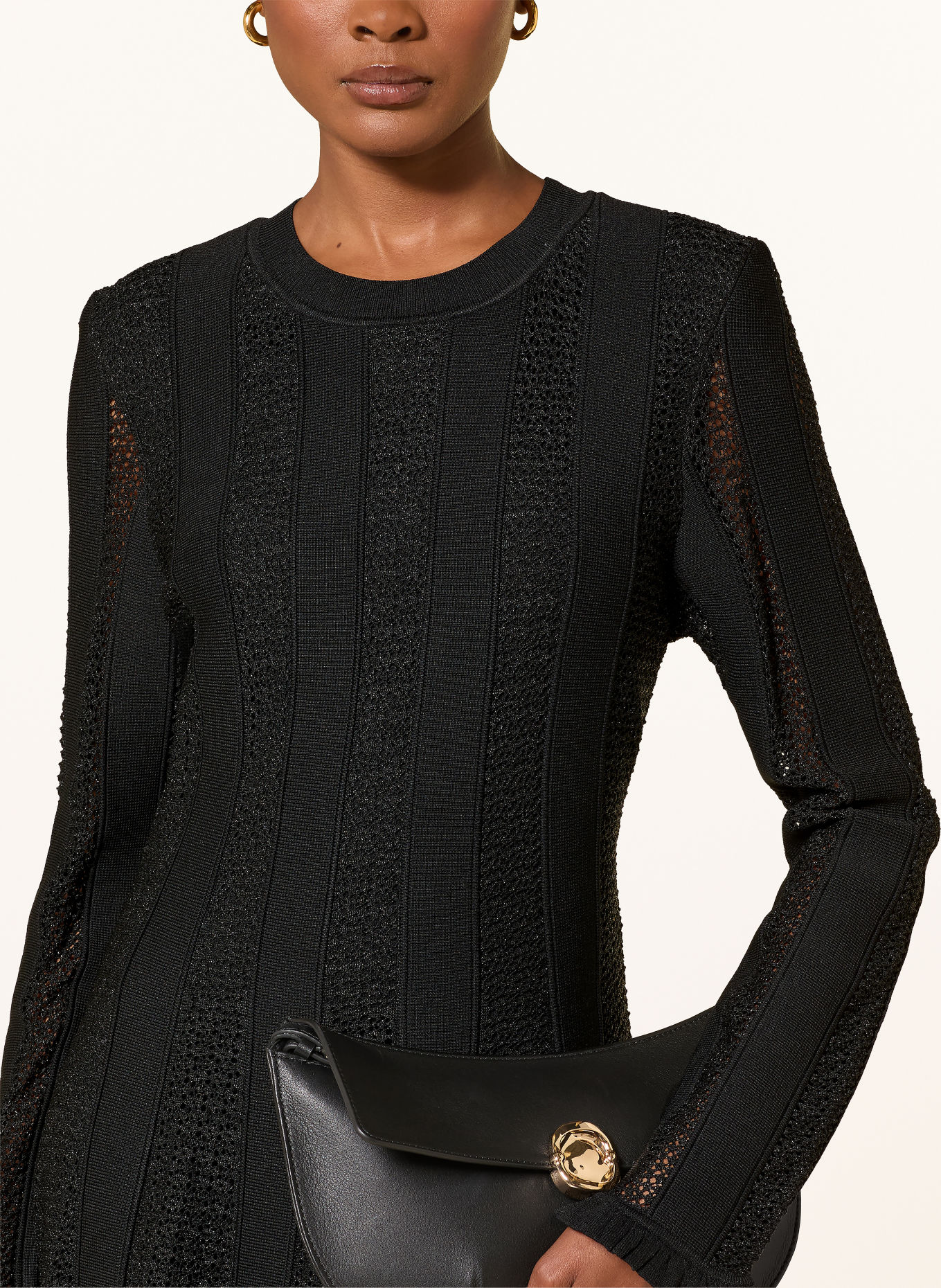CLAUDIE PIERLOT Strickkleid mit Glitzergarn: SCHWARZ