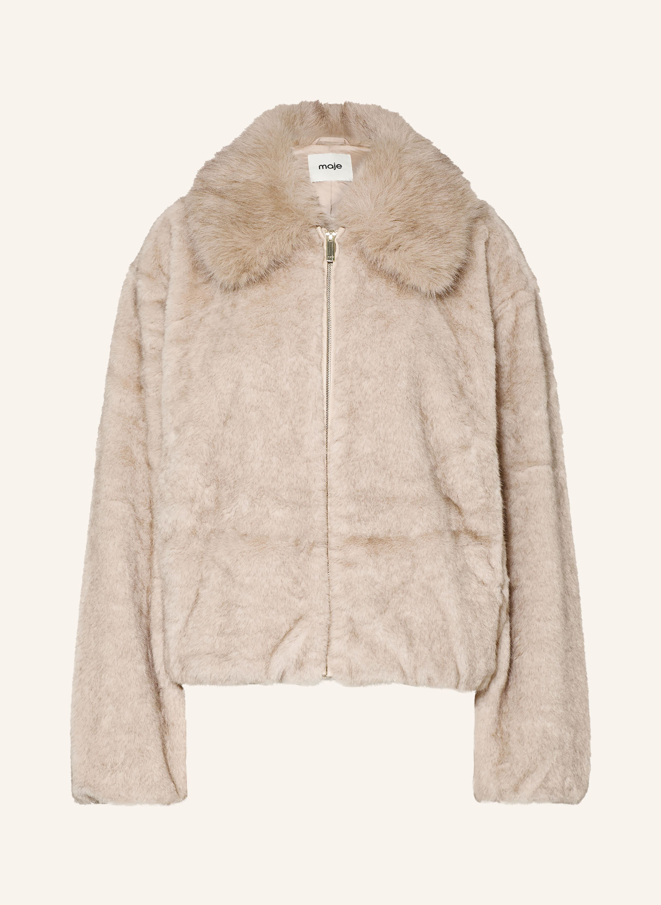 maje Kunstfell-Blouson: BEIGE