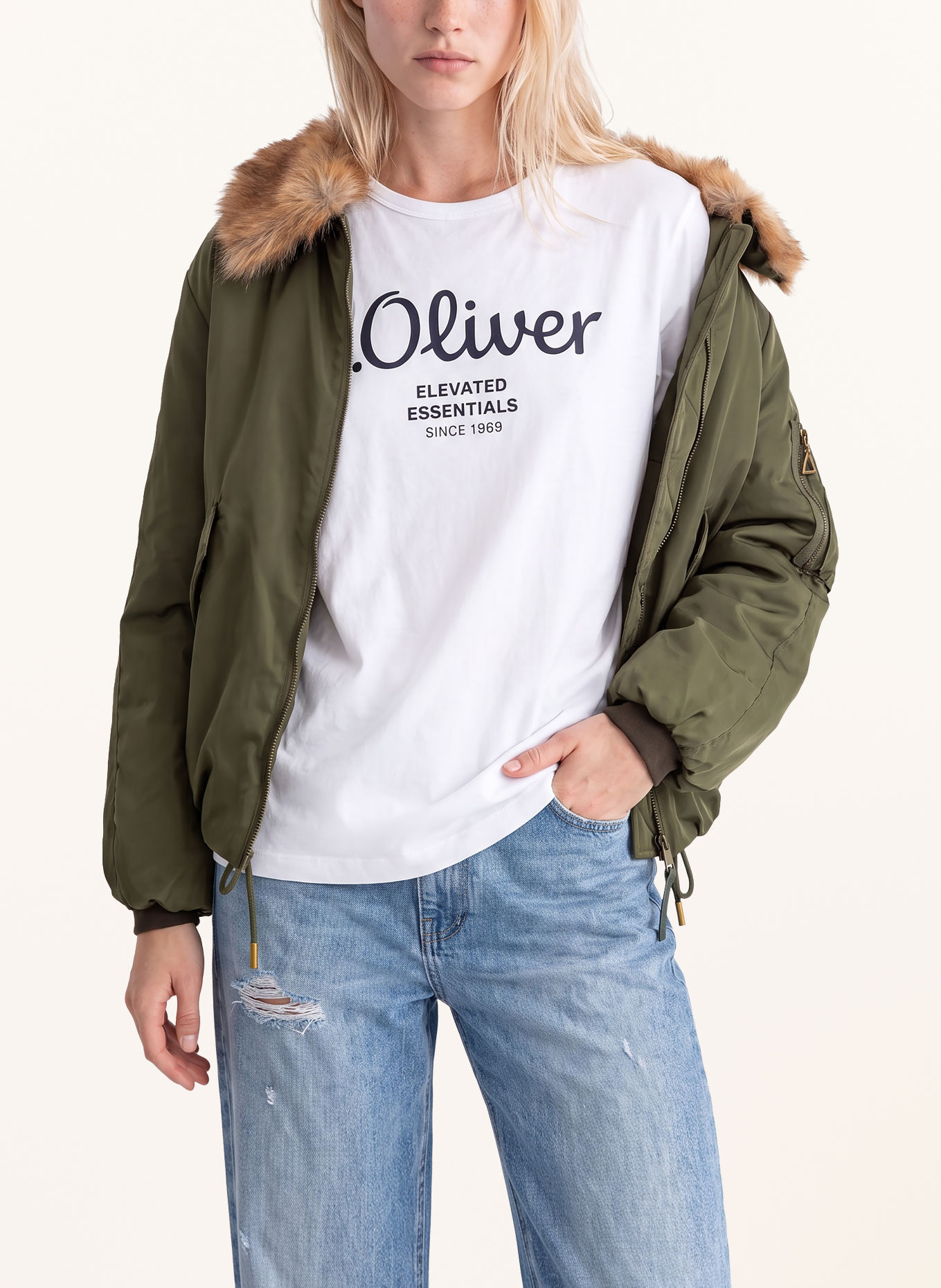s.Oliver Oversized-Shirt: WEISS