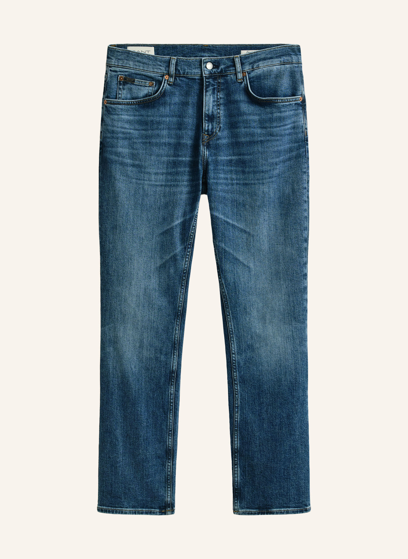 GANT Jeans med normal passform: 972 Mid Blue Broken In