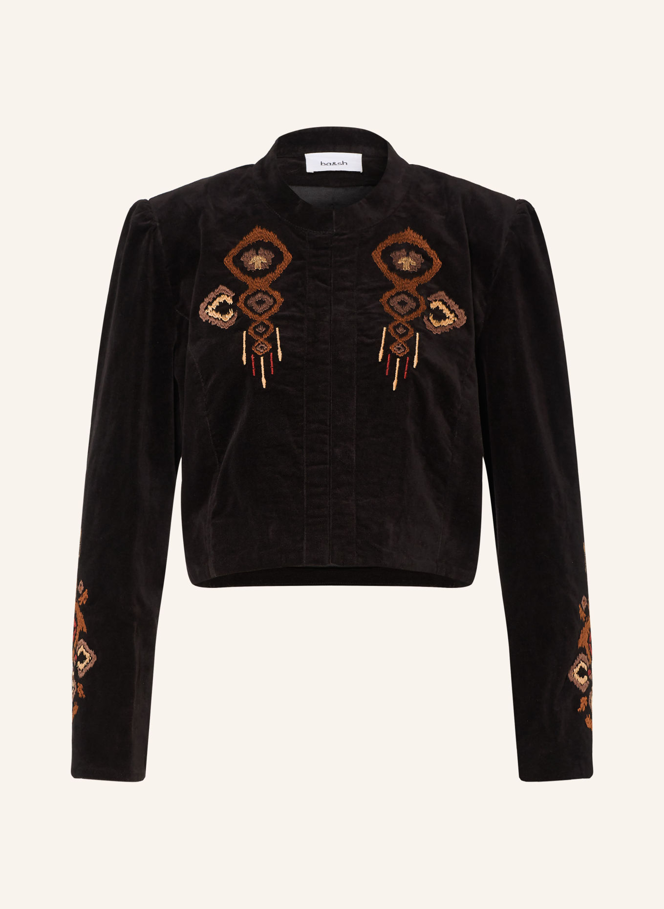ba&sh BAYA Boxy jacket in Velvet: BLACK / BROWN / BEIGE