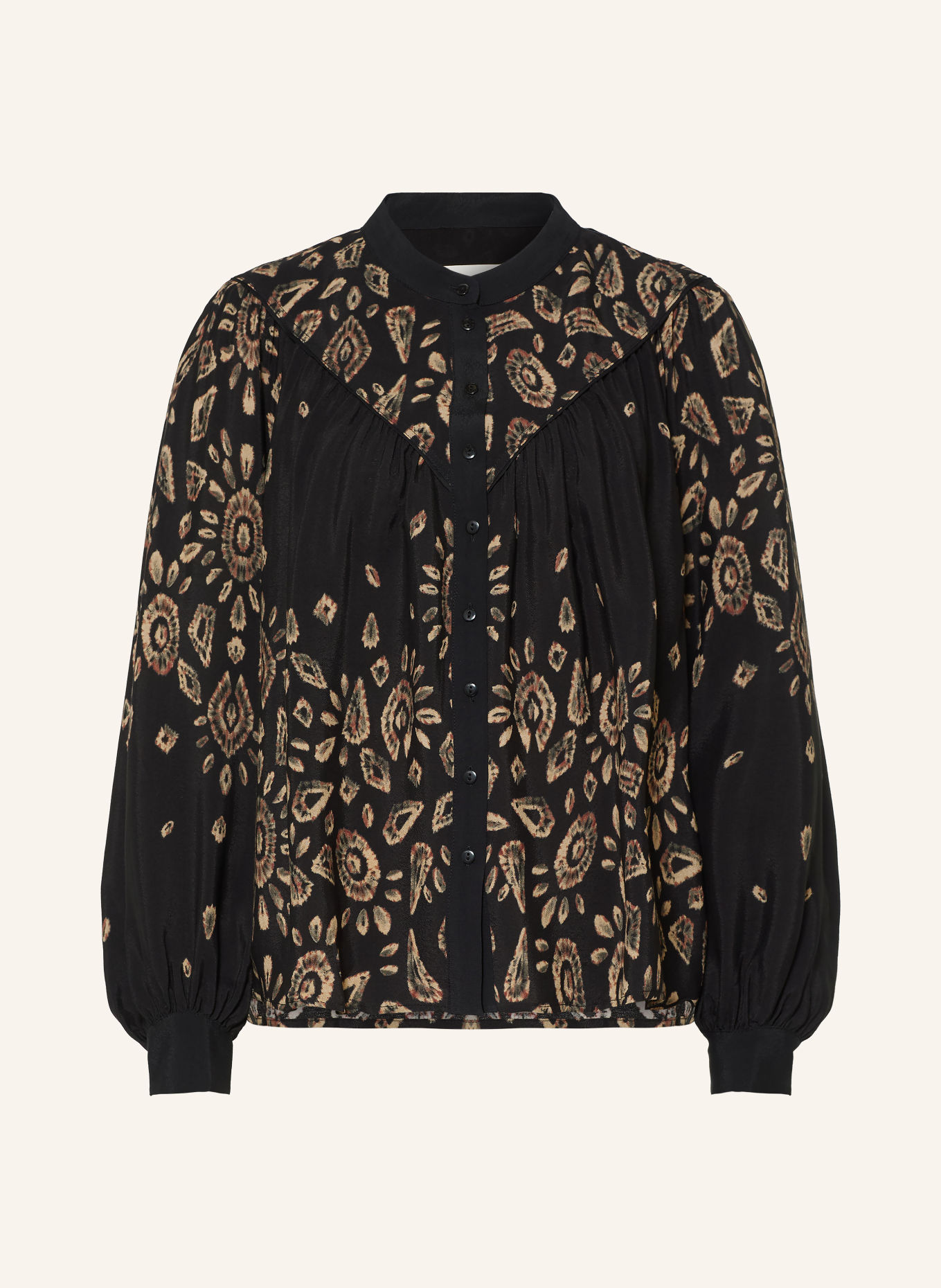ba&sh BRAVA Blouse: BLACK / LIGHT RED / DARK GREEN