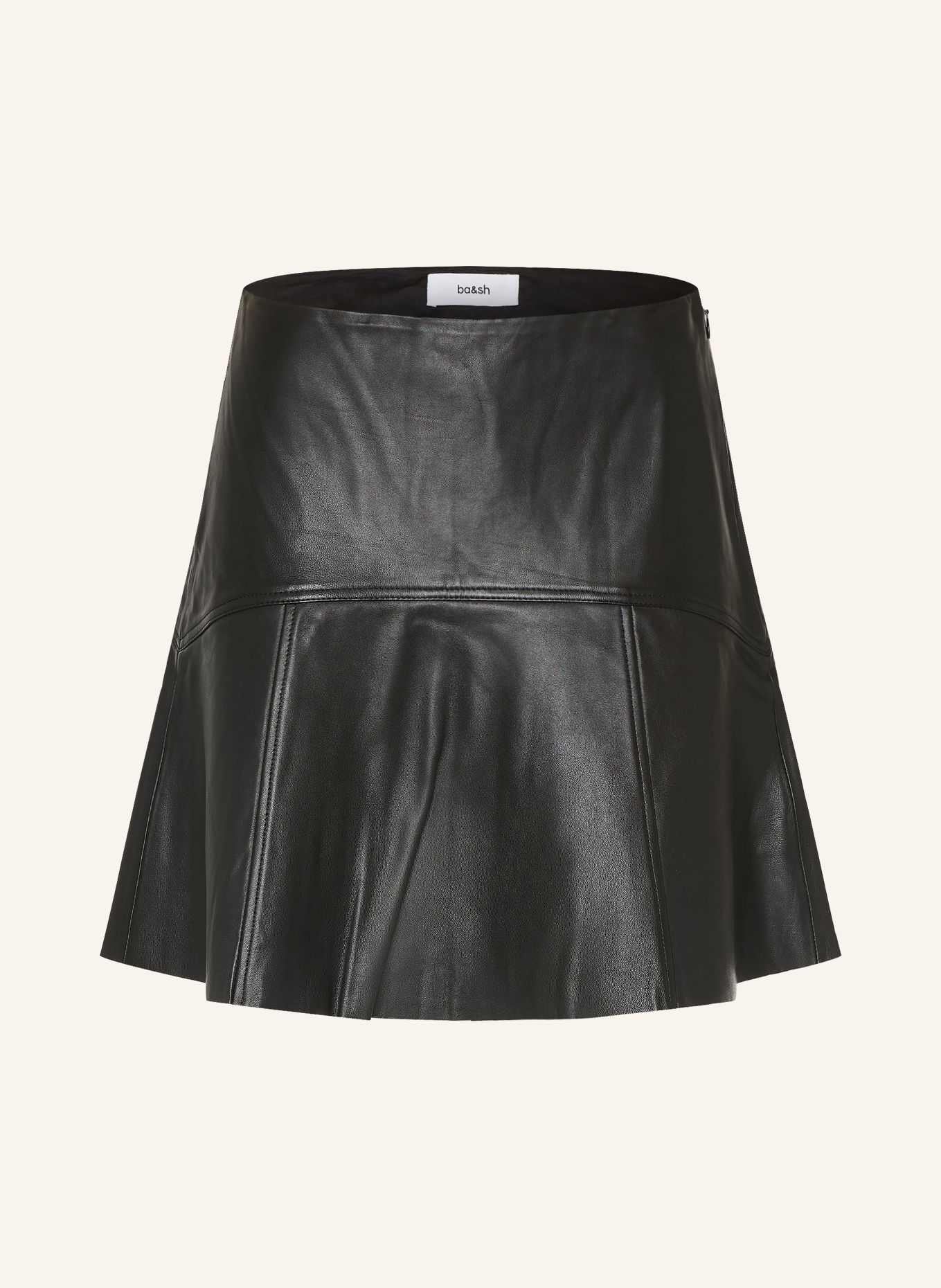 ba&sh SEVA Leather Skirt: BLACK
