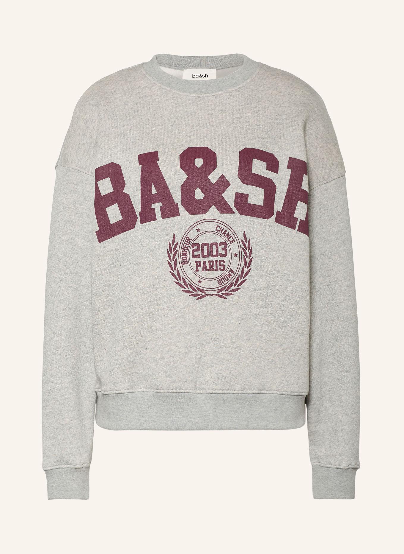 ba&sh FENJA Sweatshirt: GRAY / DARK PURPLE