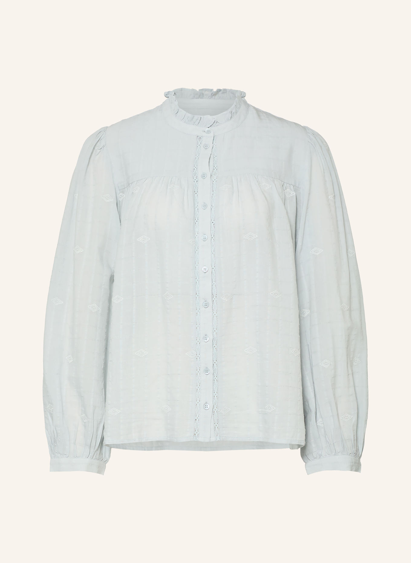 ba&sh MELODY Blouse with Lace: BLUE GRAY