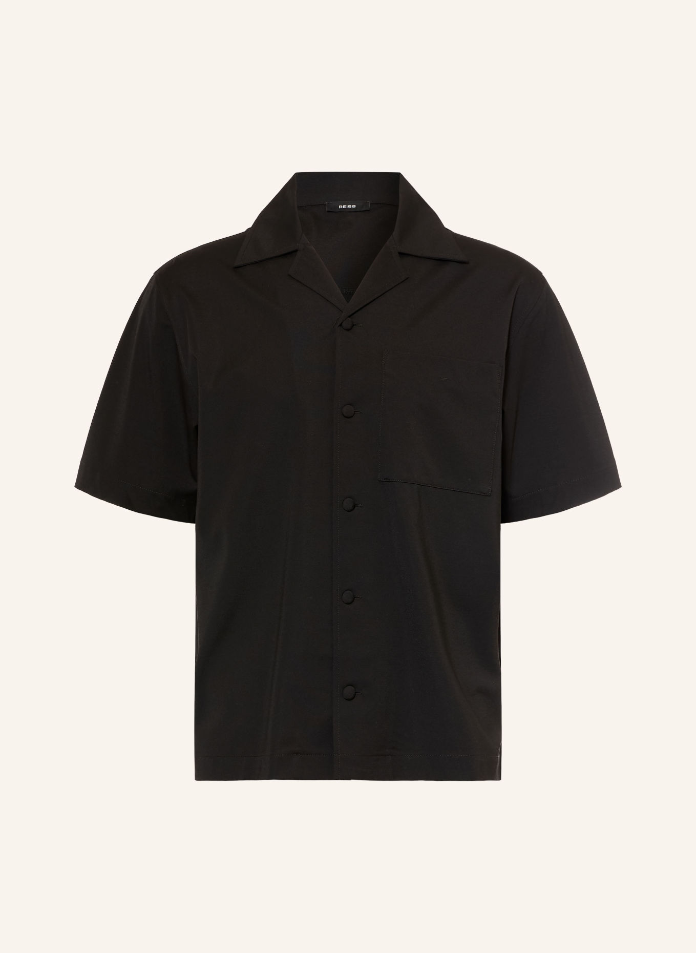 REISS RUSSO Comfort Fit Resort Shirt: BLACK