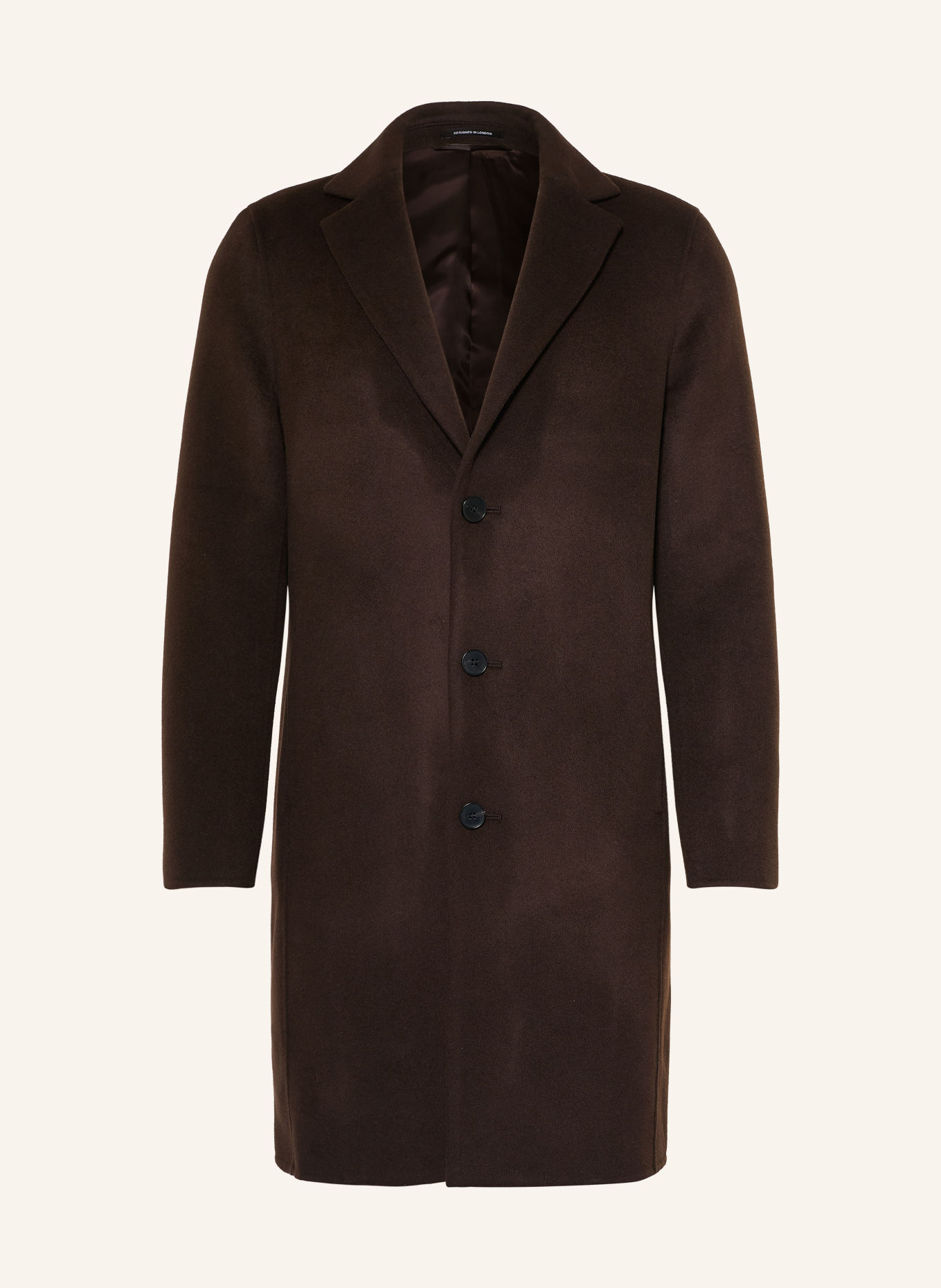 REISS KNIGHT Coat: DARK BROWN