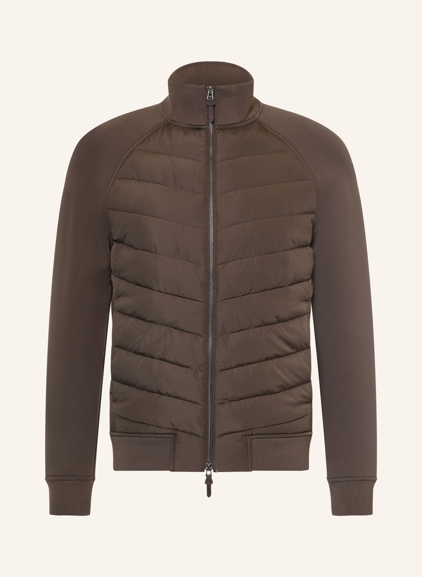 REISS CALVORN bomber jacket in a mix of materials: DARK GRAY
