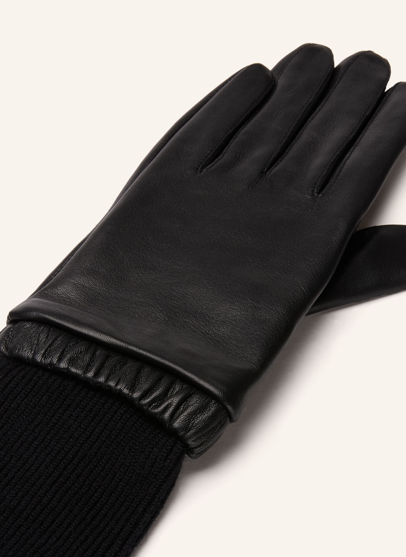 SANDRO Lederhandschuhe: SCHWARZ
