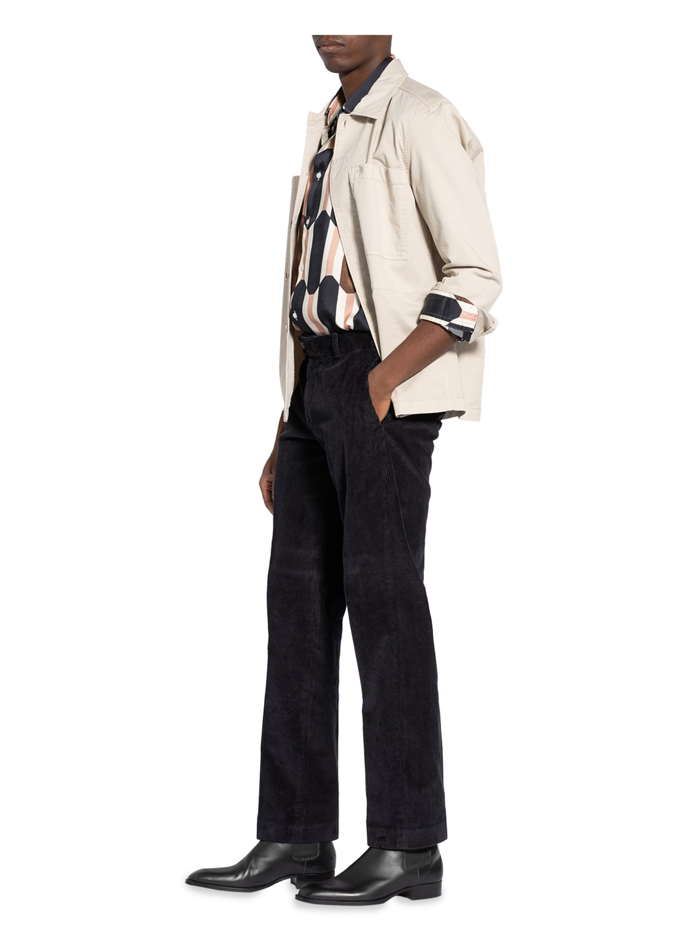 HILTL Spodnie sztruksowe regular fit, Kolor: GRANATOWY (Obrazek 4)