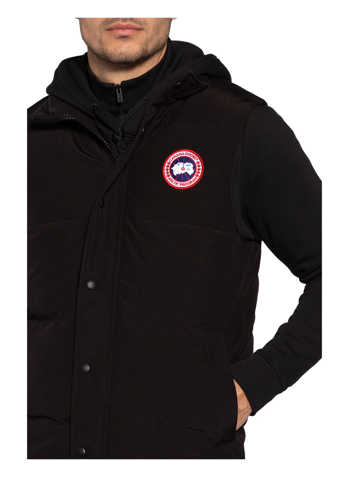 CANADA GOOSE Down vest, Color: BLACK (Image 4)