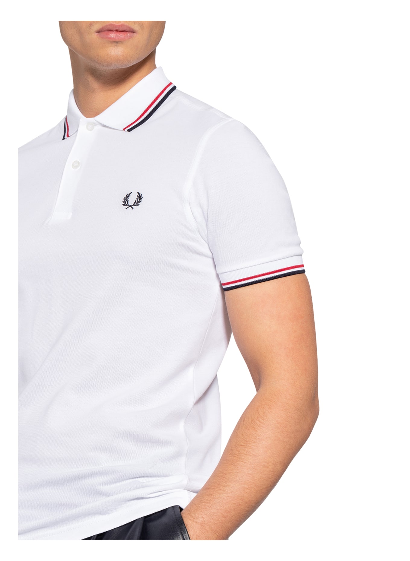 FRED PERRY Piqué poloshirt M3600 straight fit, Color: WHITE (Image 6)