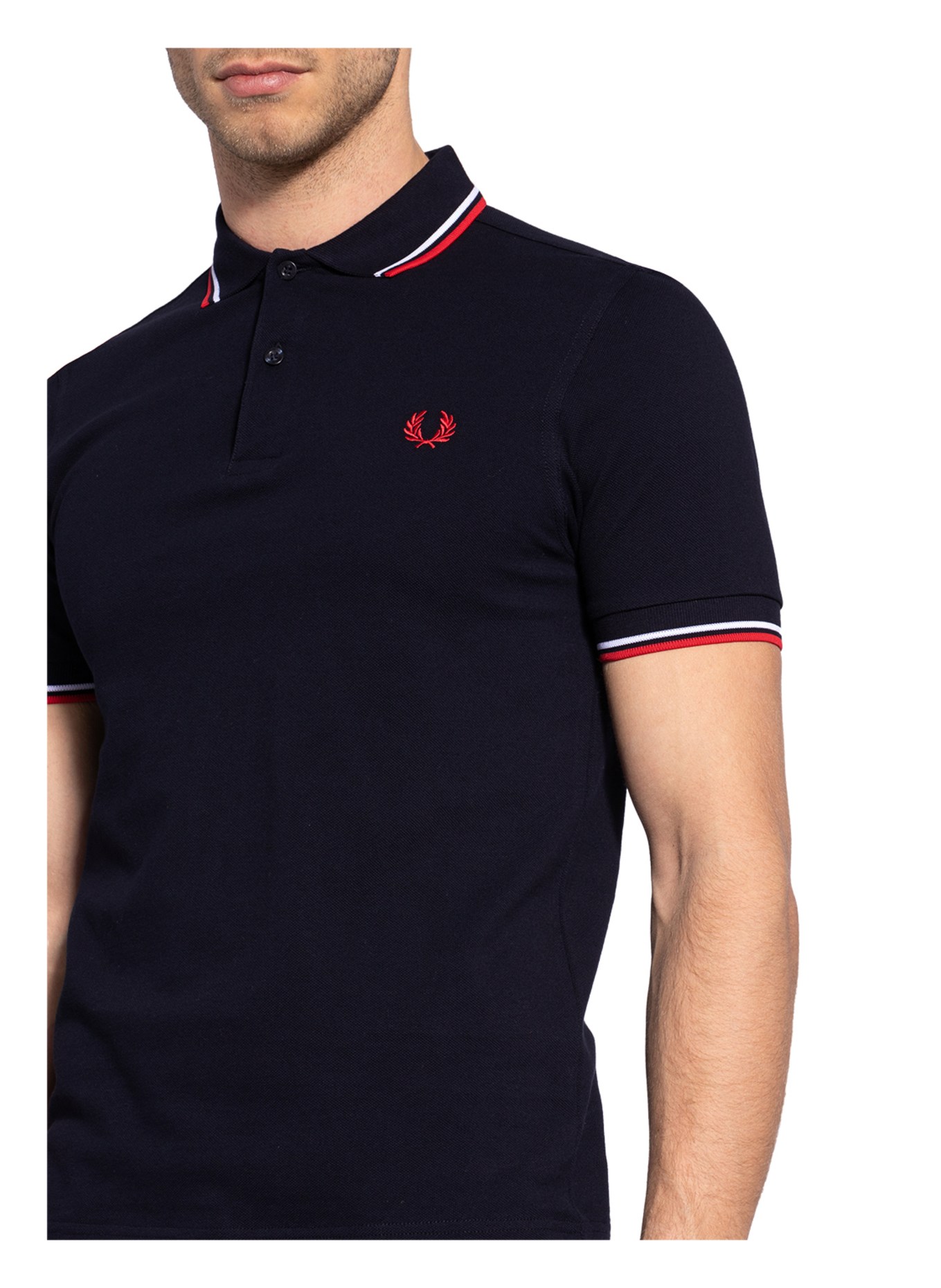 FRED PERRY Piqué-Poloshirt M3600 Straight Fit, Farbe: DUNKELBLAU (Bild 6)