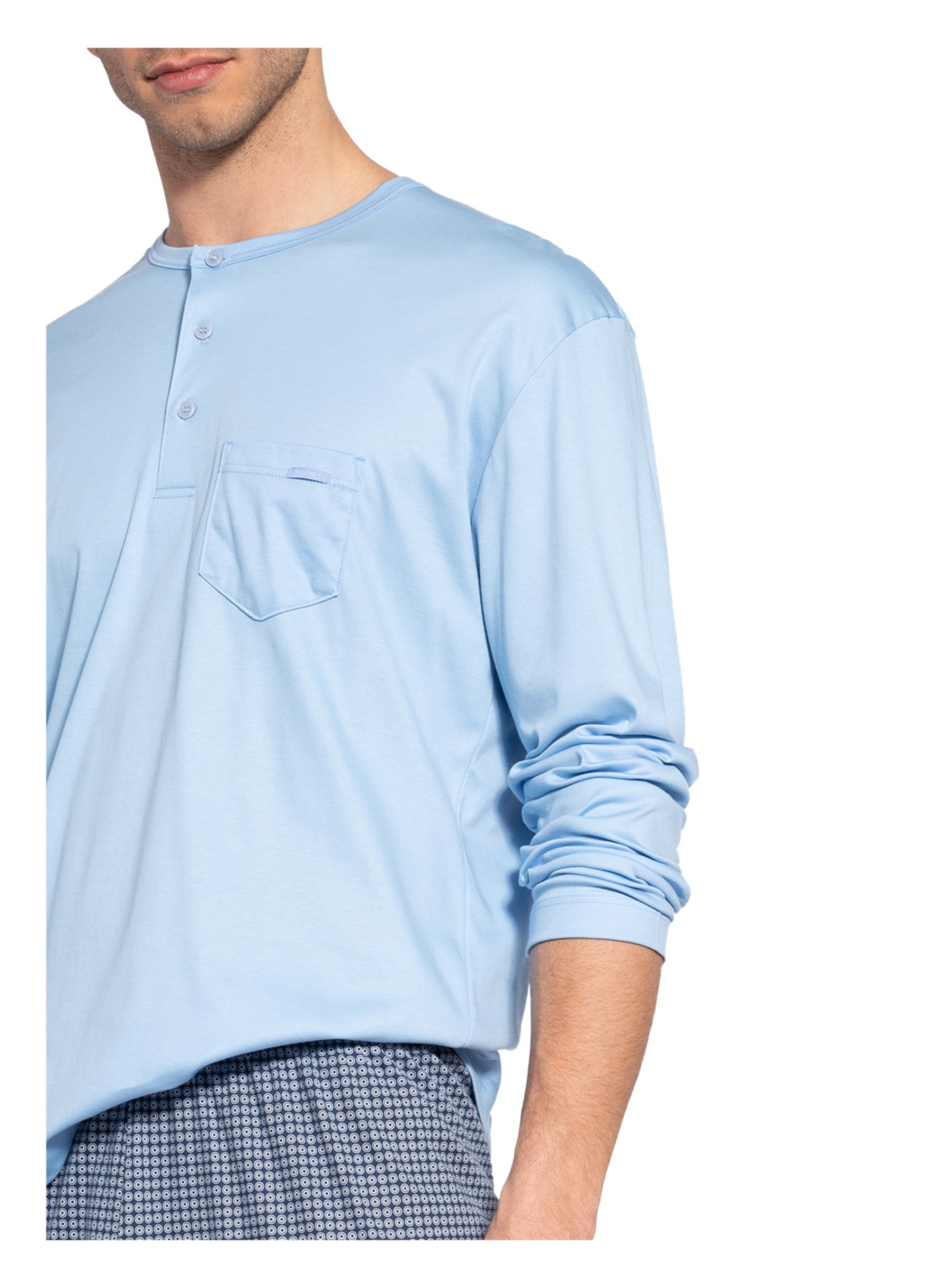 CALIDA Pajamas RELAX CHOICE, Color: LIGHT BLUE/ DARK BLUE (Image 4)