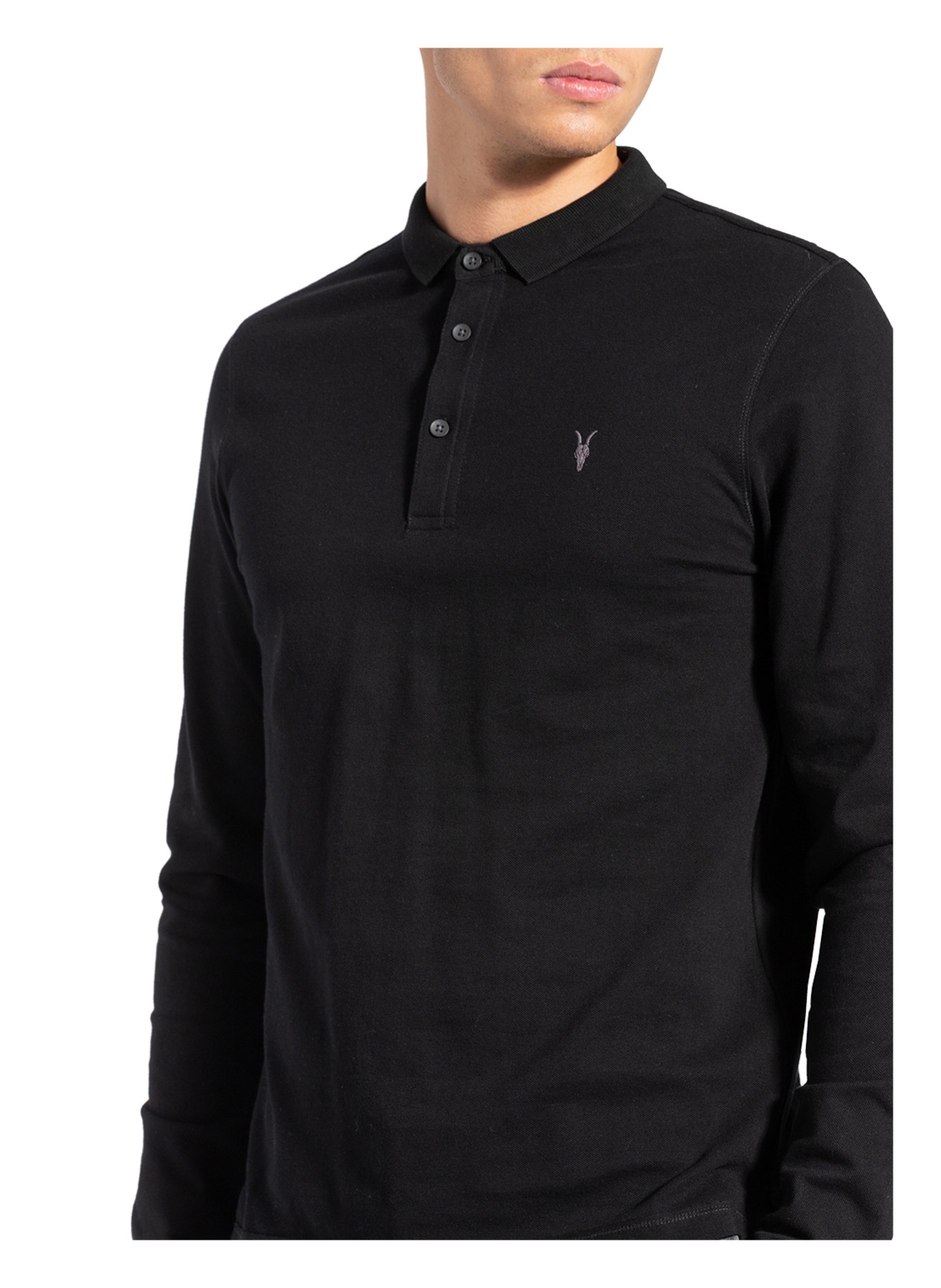 ALLSAINTS Piqué polo shirt REFORM, Color: BLACK (Image 4)