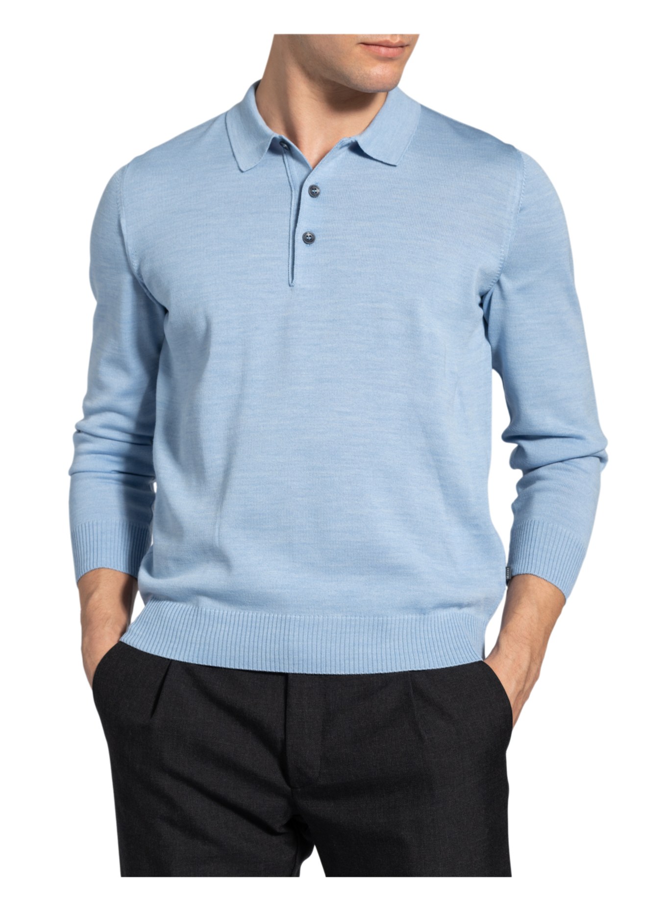 MAERZ MUENCHEN Pullover mit Polokragen, Farbe: HELLBLAU (Bild 4)