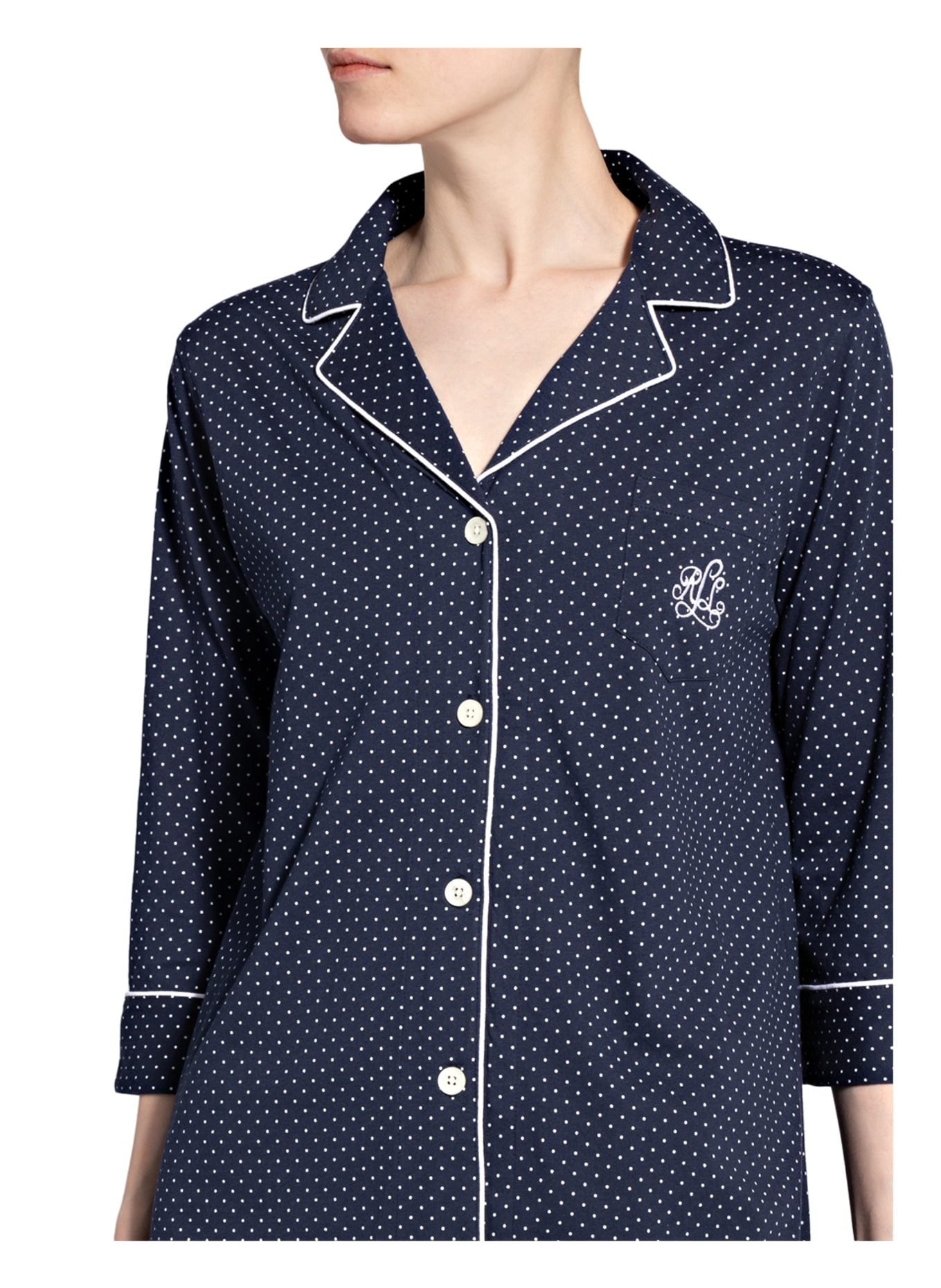 LAUREN RALPH LAUREN Nightgown with 3/4 sleeves , Color: DARK BLUE (Image 4)
