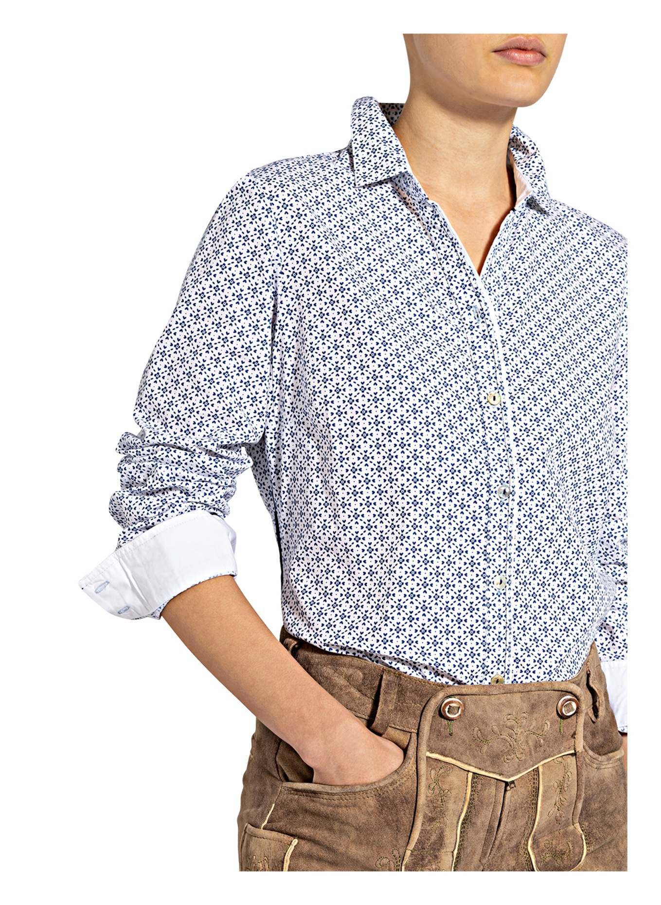 Spieth & Wensky Trachten blouse , Color: WEISS/BLAU (Image 4)