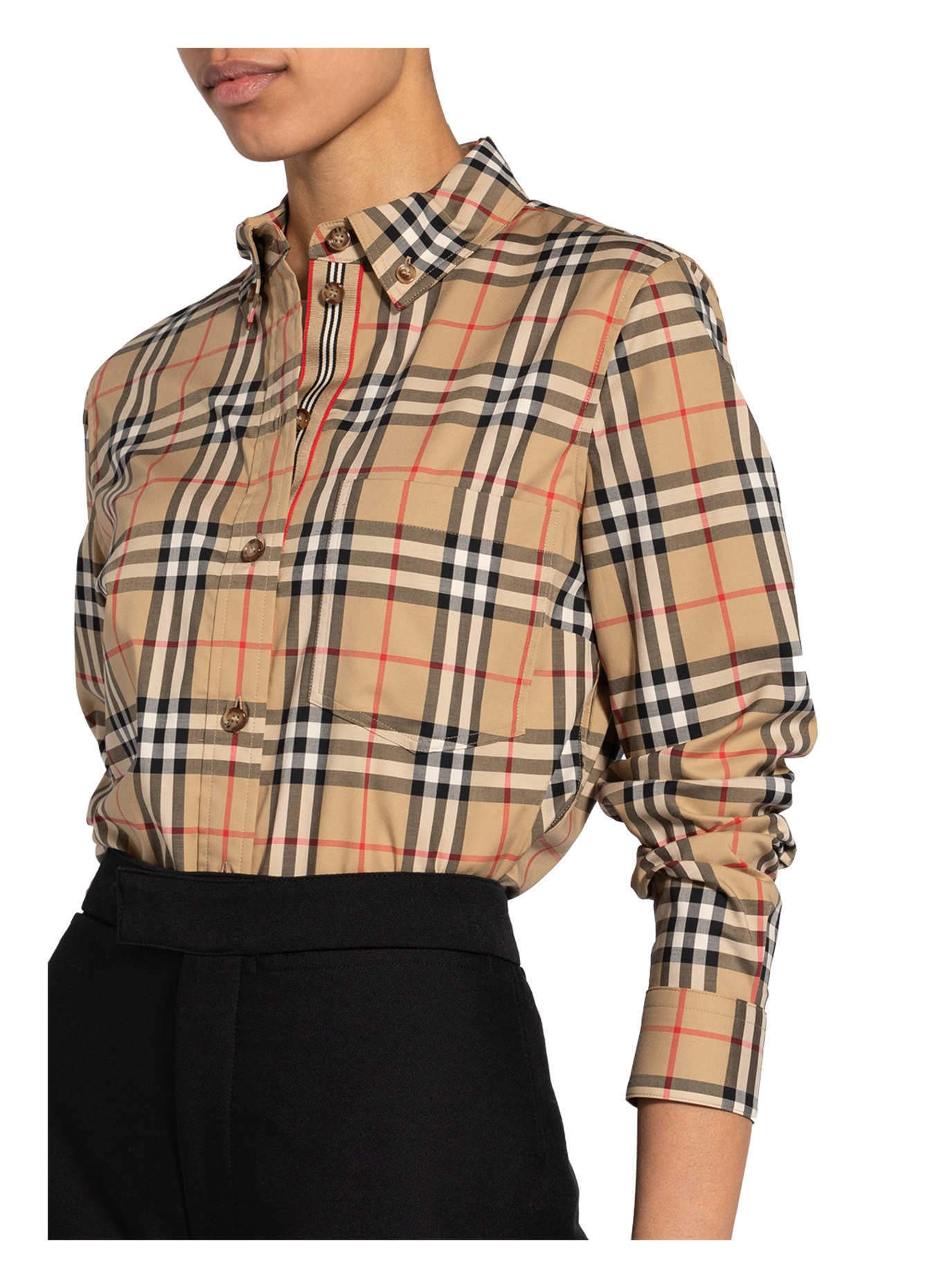 BURBERRY Shirt blouse LAPWING, Color: BROWN/ BLACK/ RED (Image 6)