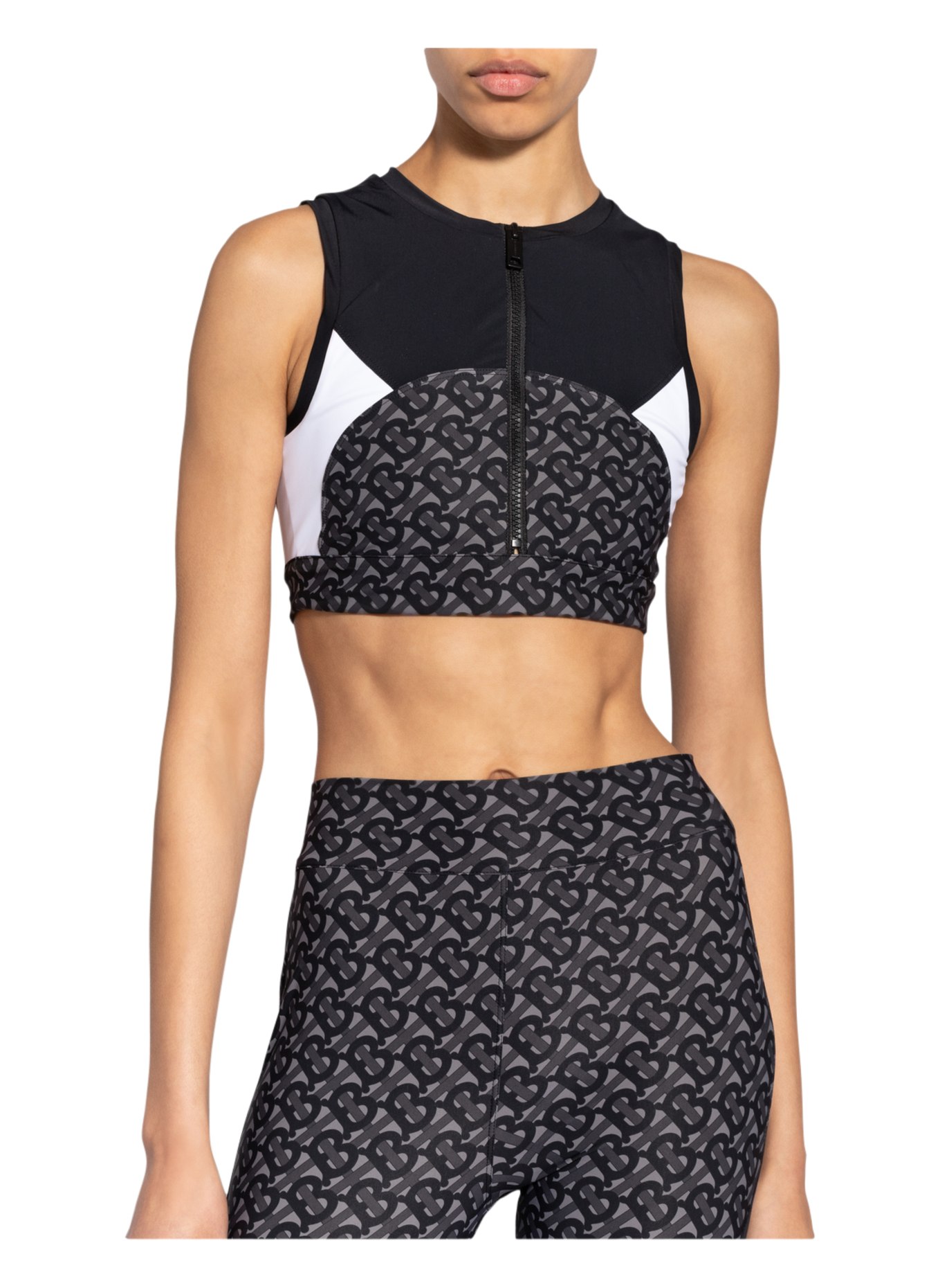 BURBERRY Cropped top, Color: BLACK/ WHITE/ GRAY (Image 4)