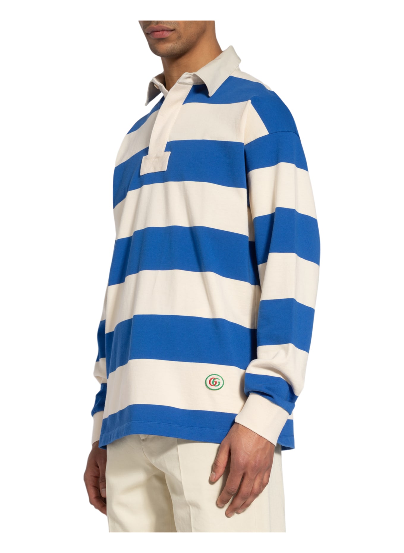 GUCCI Jersey-Poloshirt, Farbe: HELLGELB/ BLAU (Bild 4)