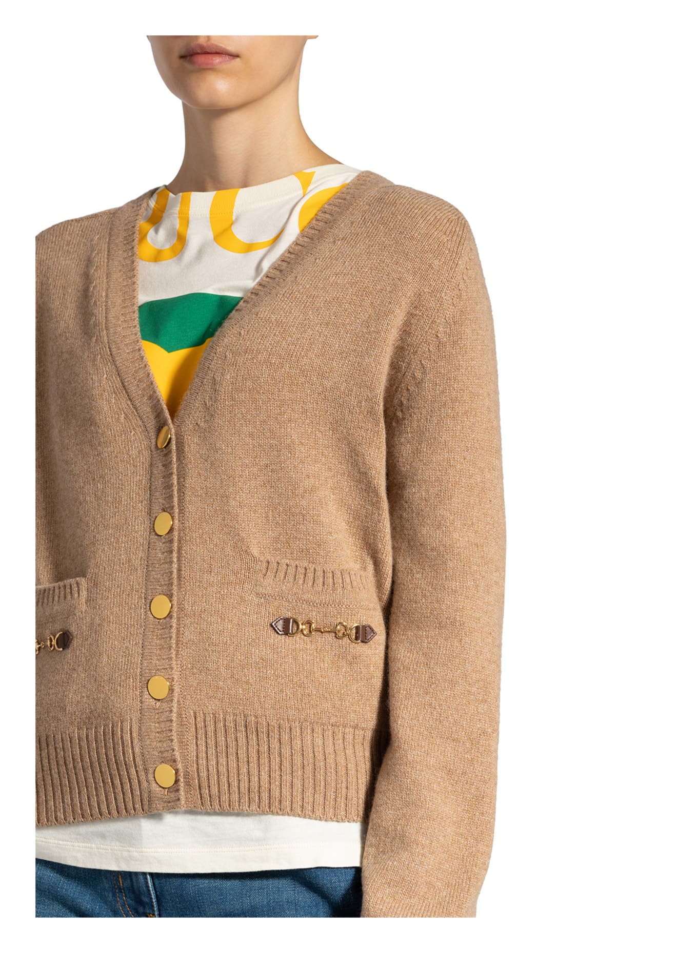 GUCCI Cashmere cardigan, Color: CAMEL (Image 4)