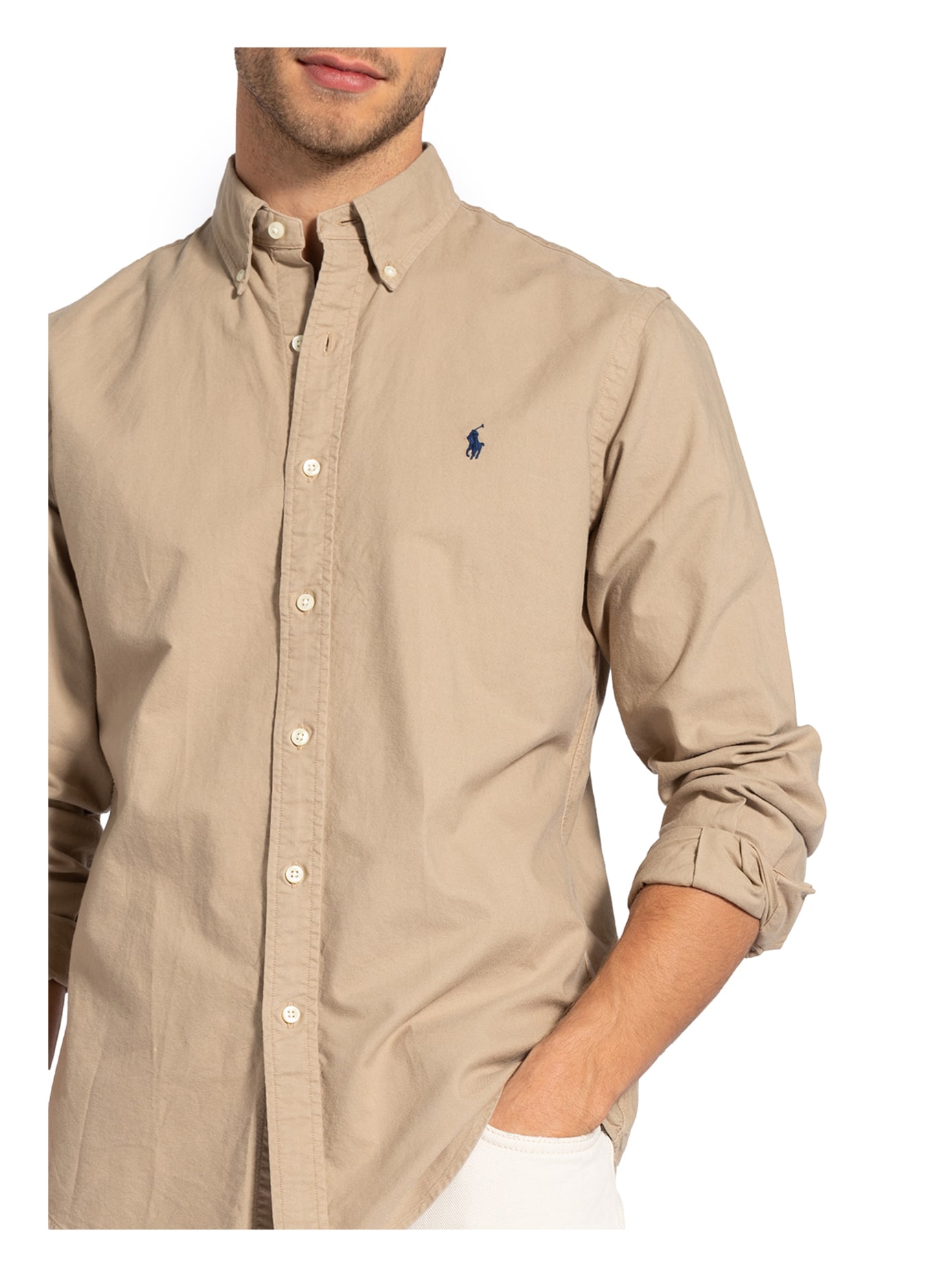 POLO RALPH LAUREN Oxford shirt custom fit: BEIGE