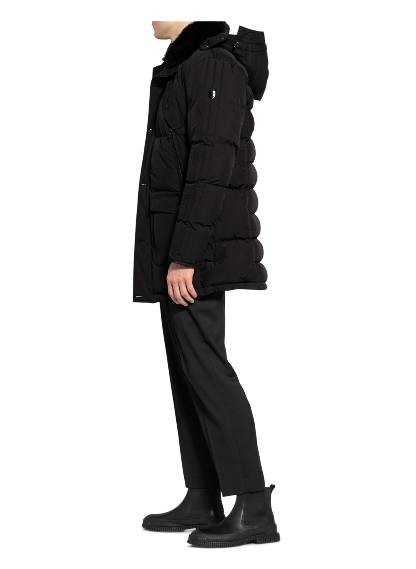 WELLENSTEYN Parka CENTURION with detachable hood and faux fur trim, Color: BLACK (Image 6)