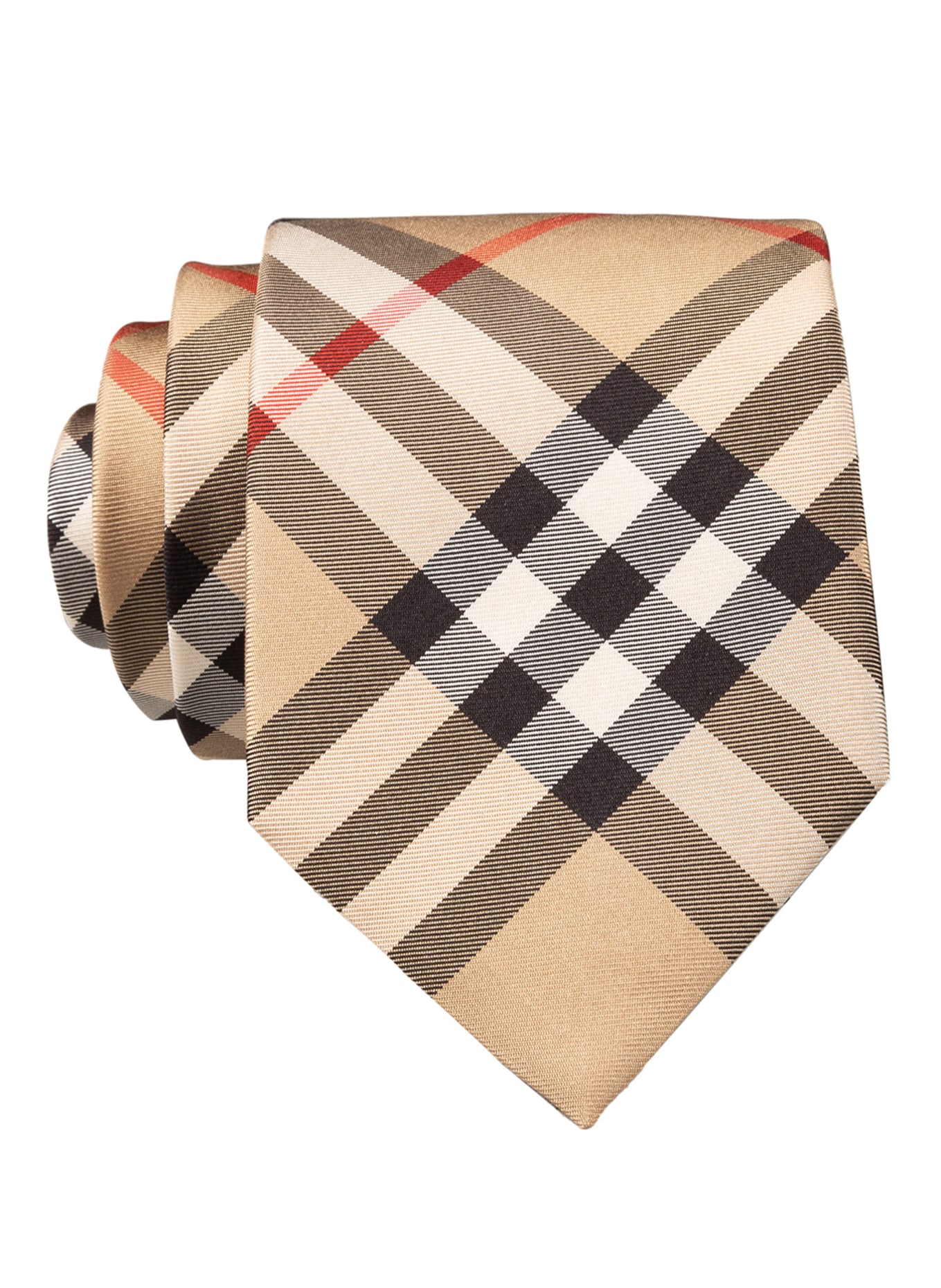 BURBERRY Krawatte MANSTON, Farbe: BEIGE/ SCHWARZ/ ROT (Bild 1)