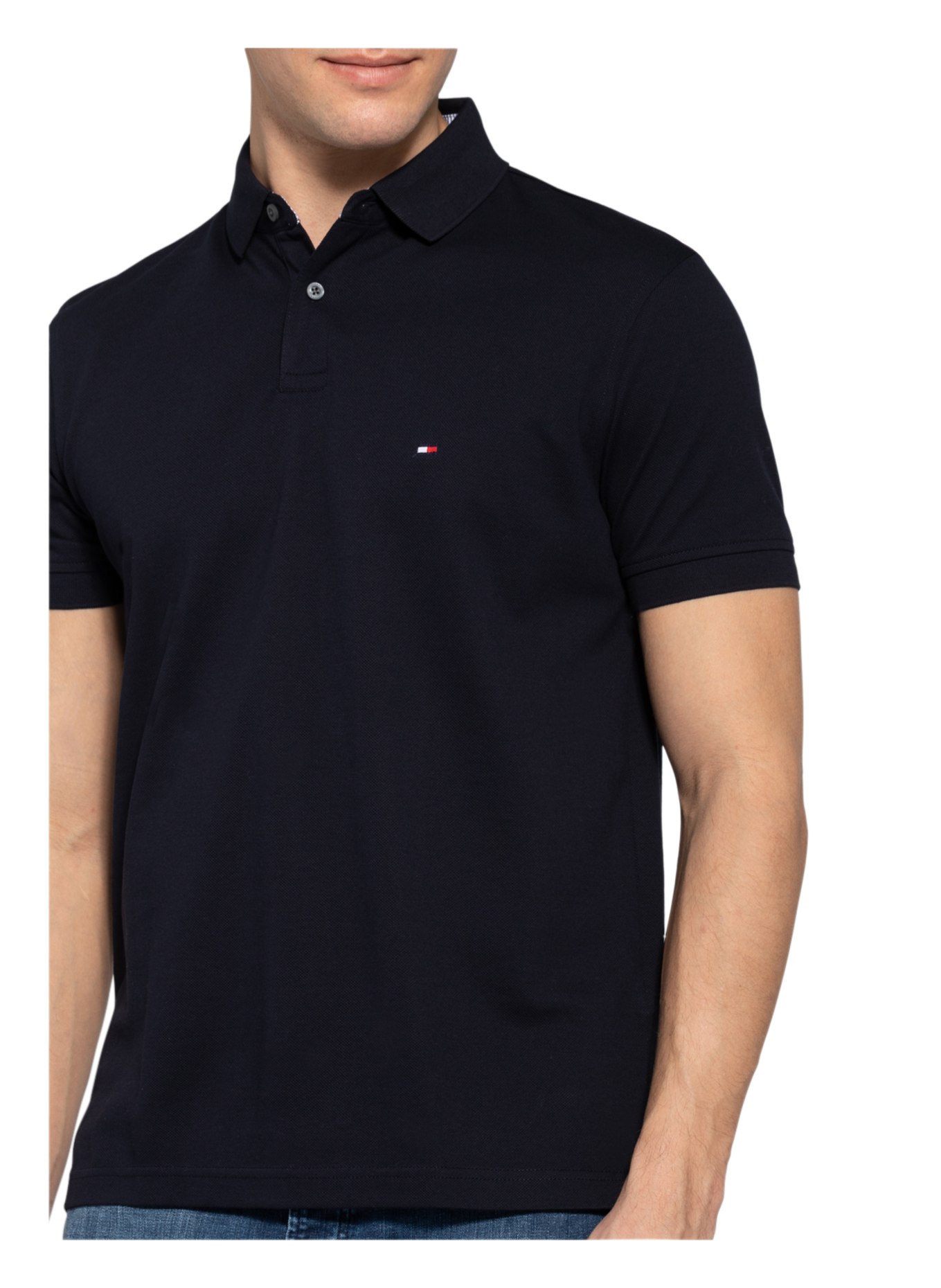 TOMMY HILFIGER Piqué polo shirt regular fit, Color: DARK BLUE (Image 6)