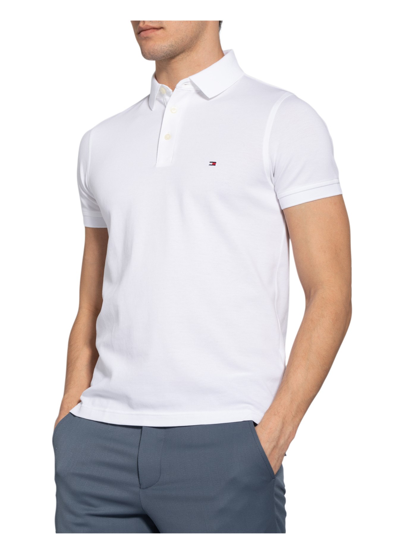 TOMMY HILFIGER Piqué polo shirt slim fit, Color: WHITE (Image 6)