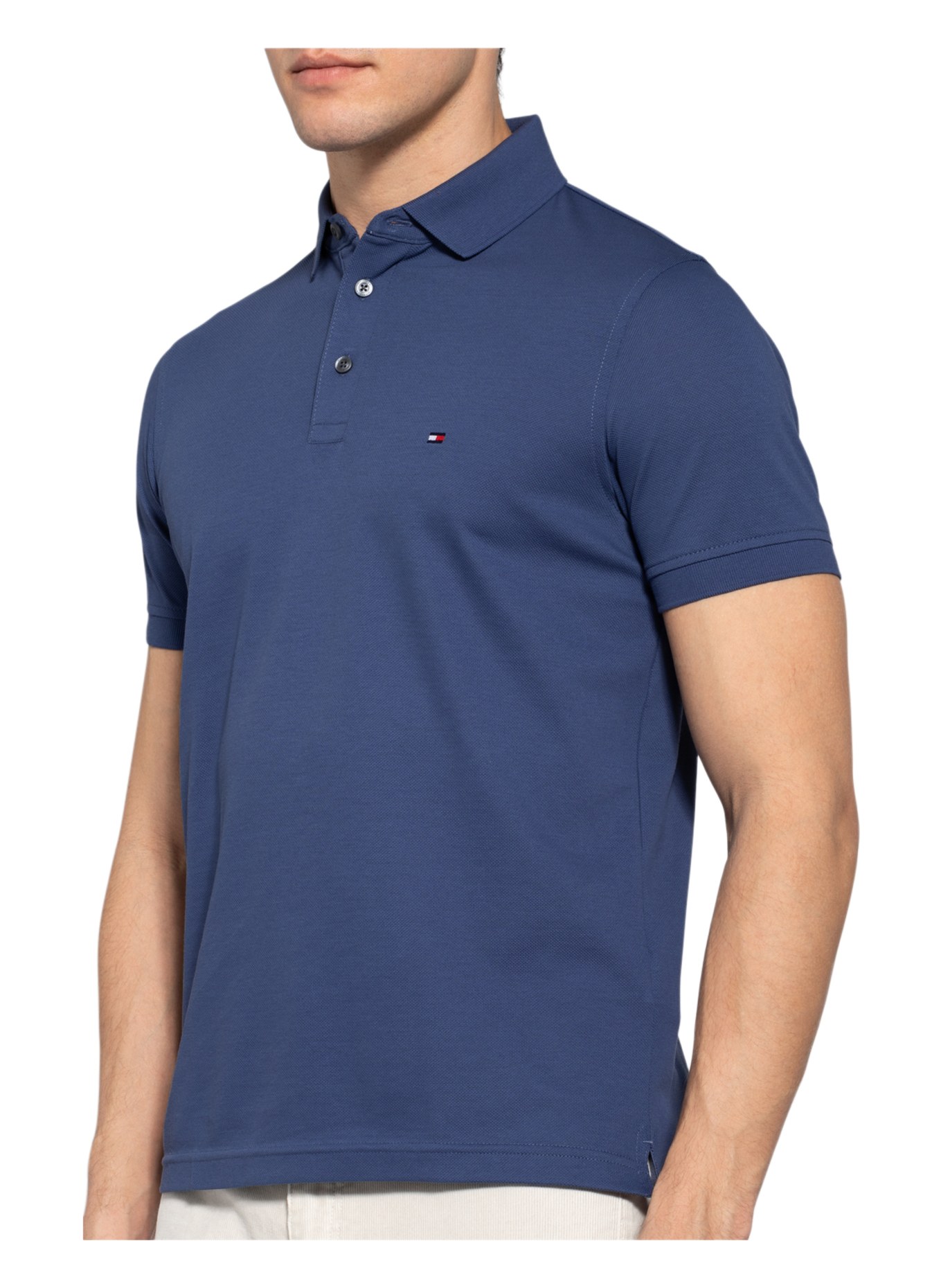 TOMMY HILFIGER Piqué polo shirt slim fit, Color: BLUE (Image 4)