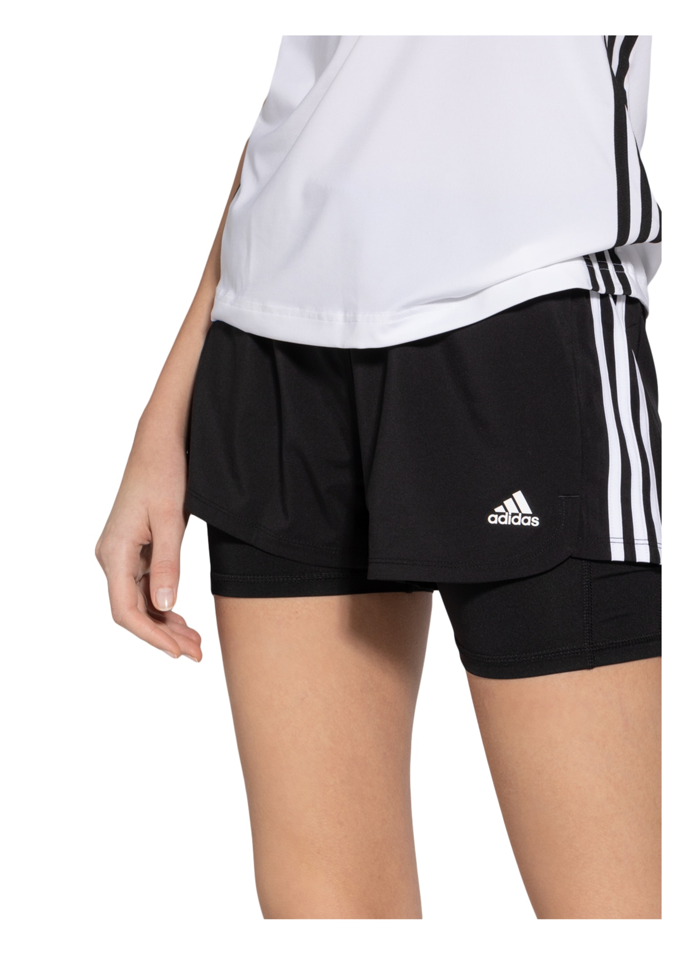 adidas 2-in-1-Shorts PACER, Farbe: SCHWARZ/ WEISS (Bild 5)