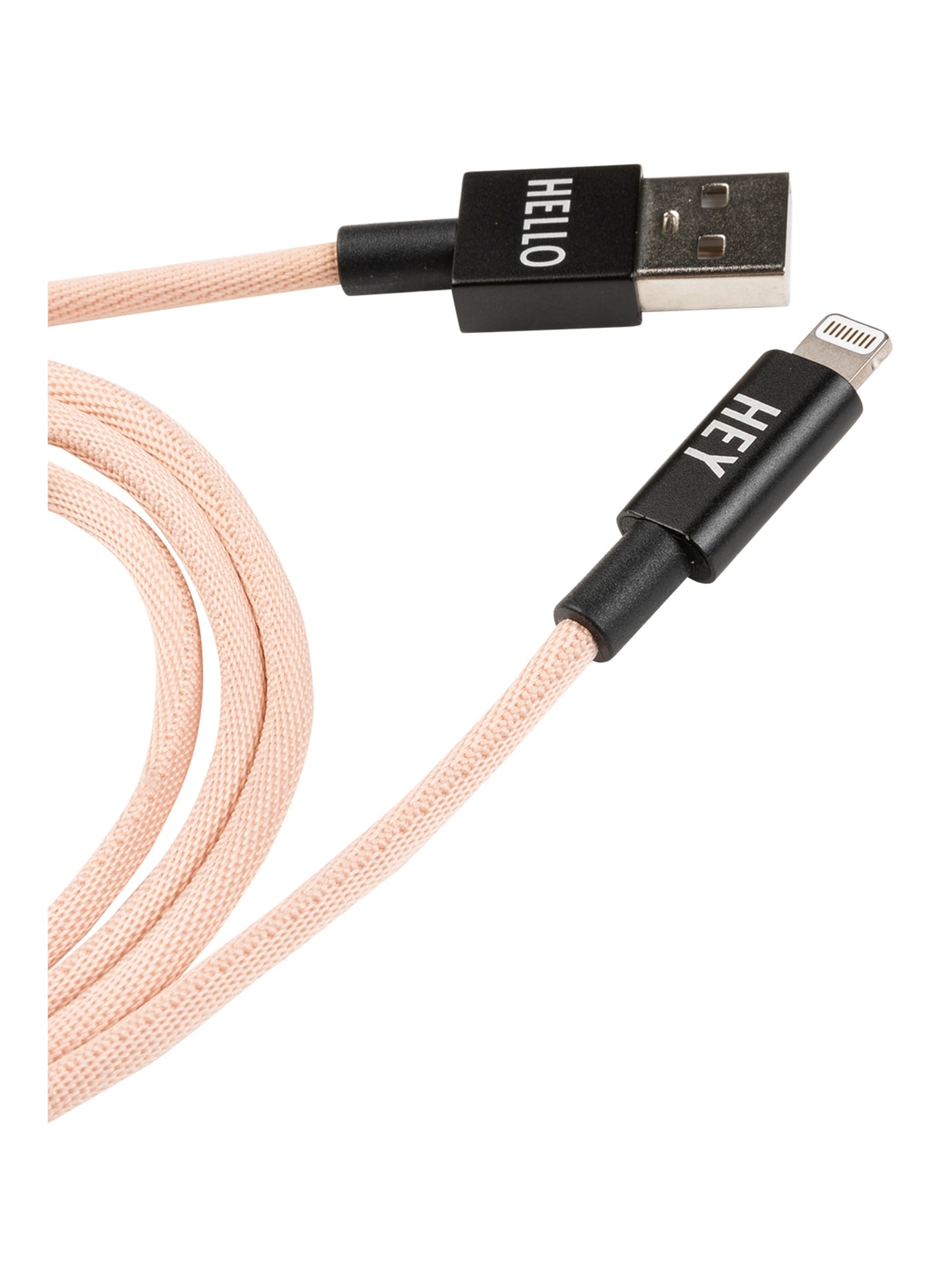 DESIGN LETTERS USB lightning cable , Color: NUDE/ BLACK (Image 2)
