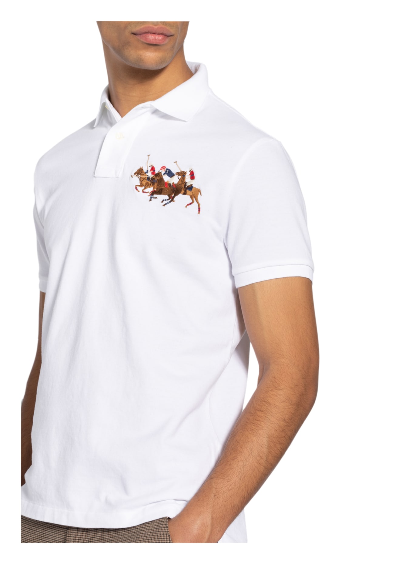 POLO RALPH LAUREN Piqué polo shirt custom slim fit, Color: WHITE (Image 4)