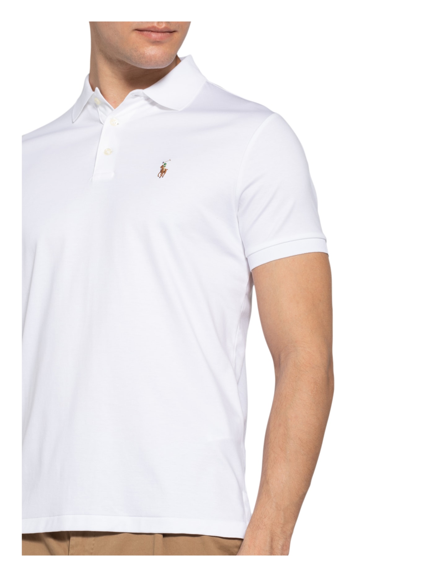 POLO RALPH LAUREN Jersey-Poloshirt Custom Slim Fit, Farbe: WEISS (Bild 4)