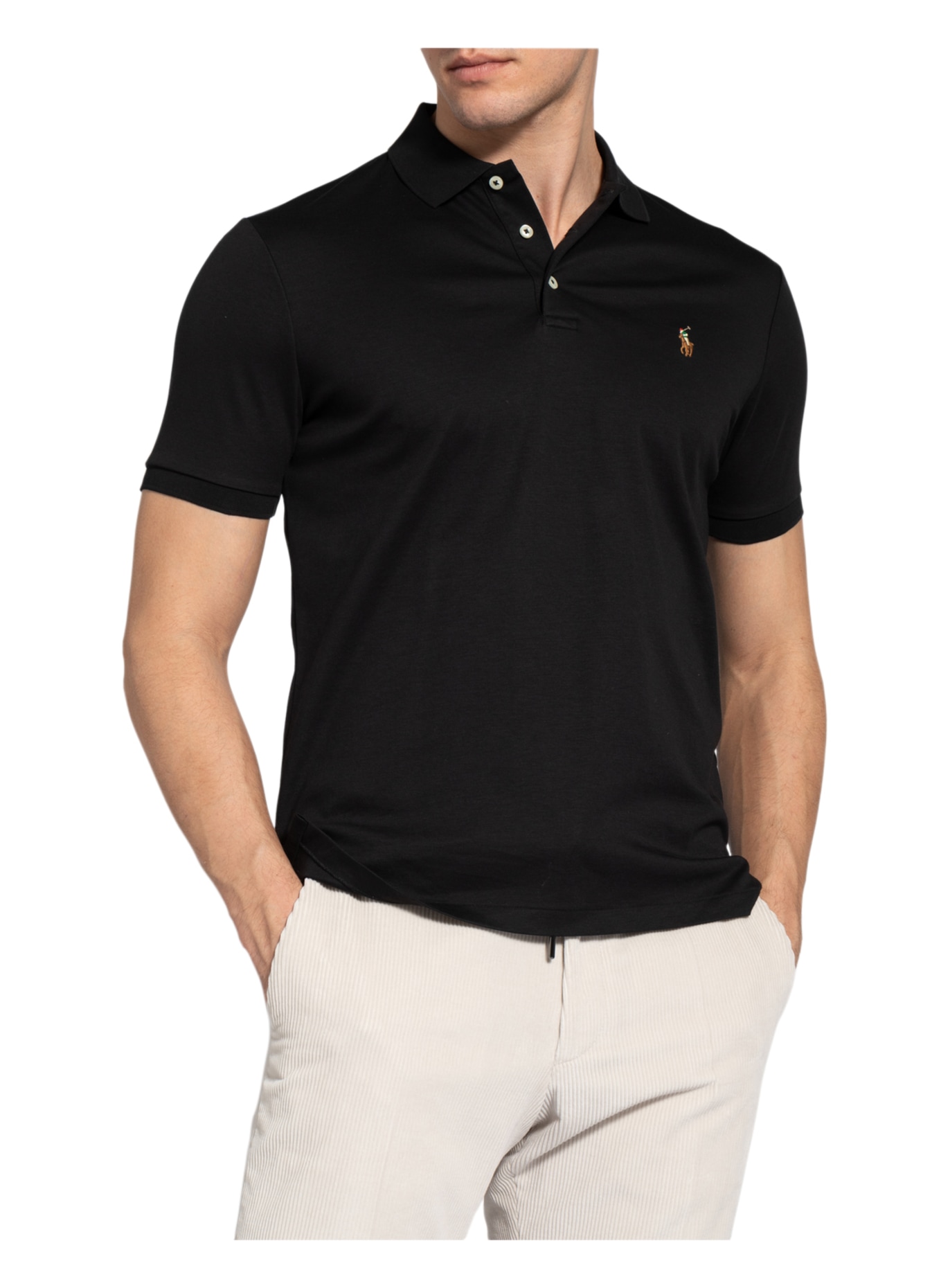 POLO RALPH LAUREN Jersey-Poloshirt Custom Slim Fit, Farbe: SCHWARZ (Bild 4)