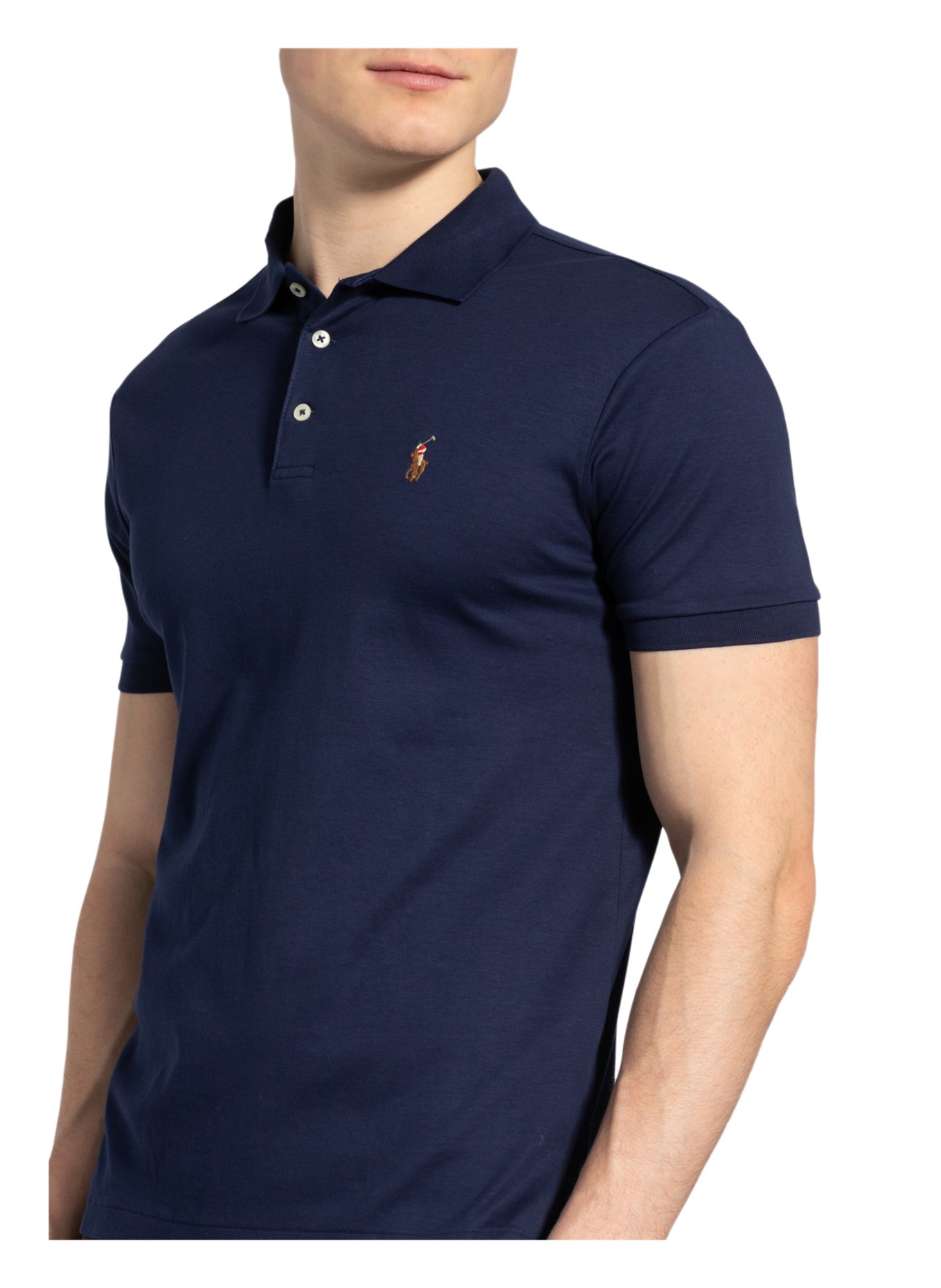 POLO RALPH LAUREN Jersey-Poloshirt Custom Slim Fit, Farbe: DUNKELBLAU (Bild 4)