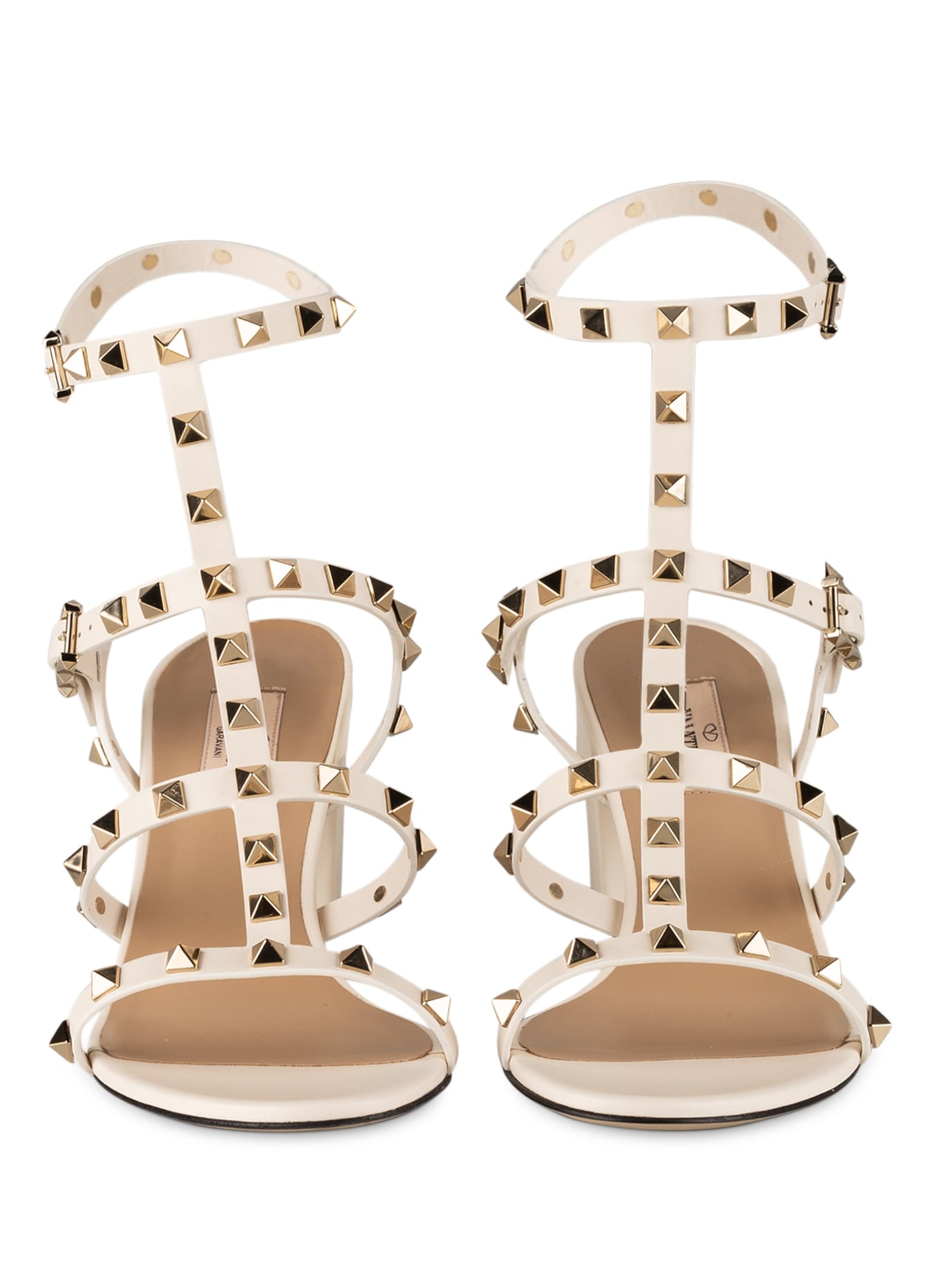 VALENTINO GARAVANI Sandaletten ROCKSTUD mit Nieten: ECRU