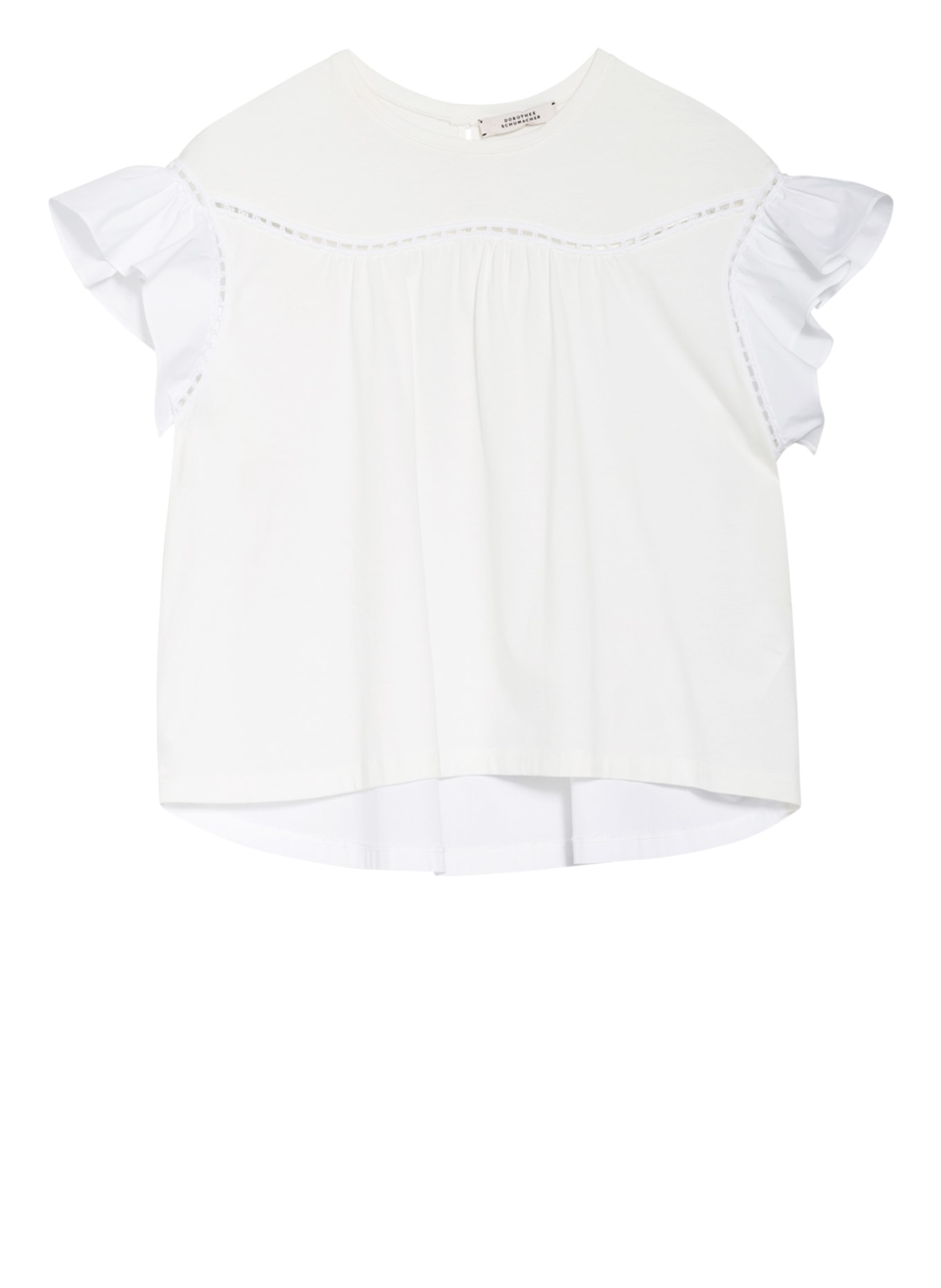 DOROTHEE SCHUMACHER Shirt blouse with broderie anglaise, Color: CREAM (Image 1)