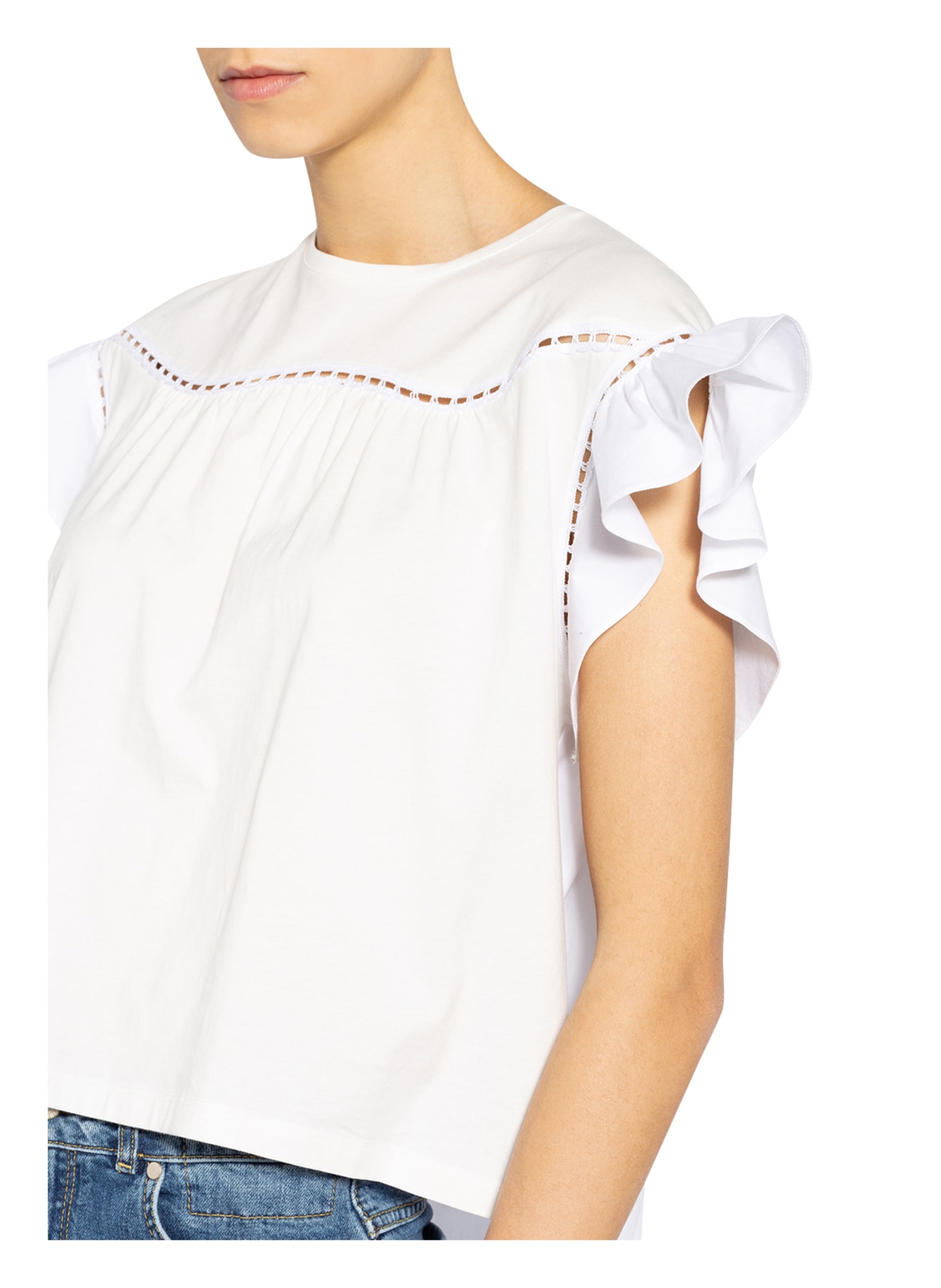 DOROTHEE SCHUMACHER Shirt blouse with broderie anglaise, Color: CREAM (Image 4)