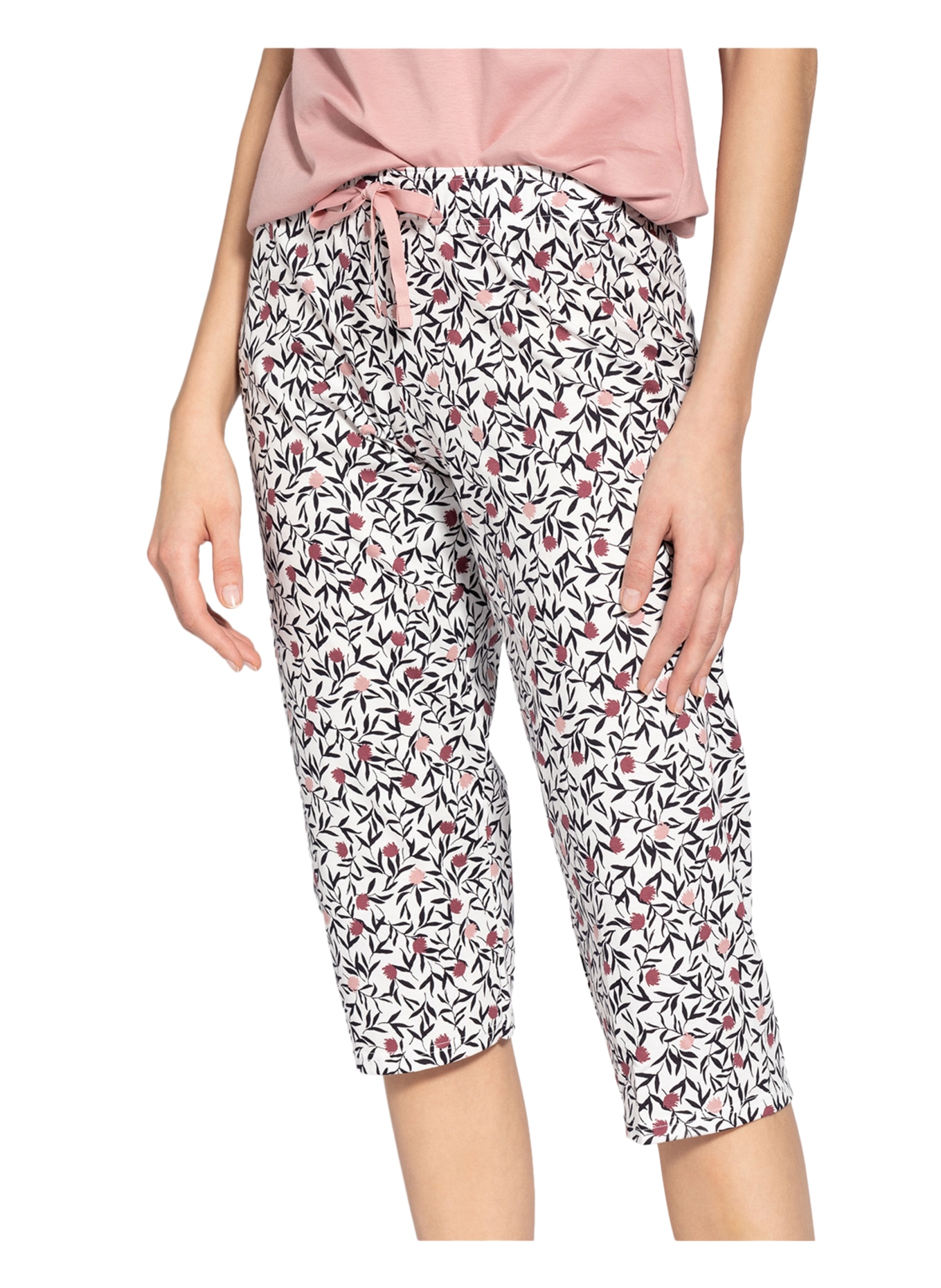CALIDA 7/8 pajama pants FAVOURITES DREAMS, Color: WHITE/ BLACK/ DUSKY PINK (Image 4)