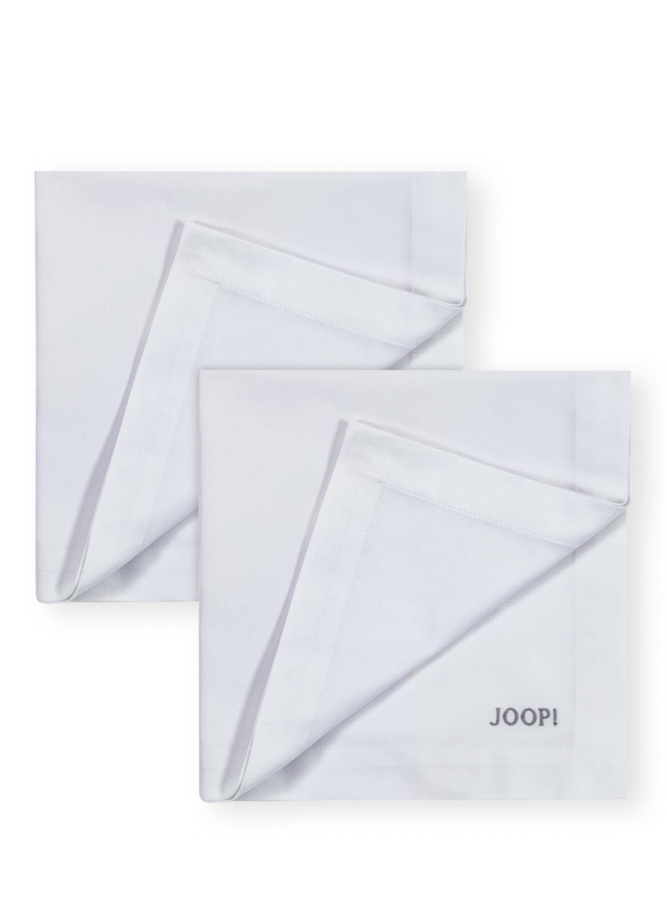 JOOP! 2er-Set Servietten STITCH , Farbe: WEISS/ HELLGRAU (Bild 1)
