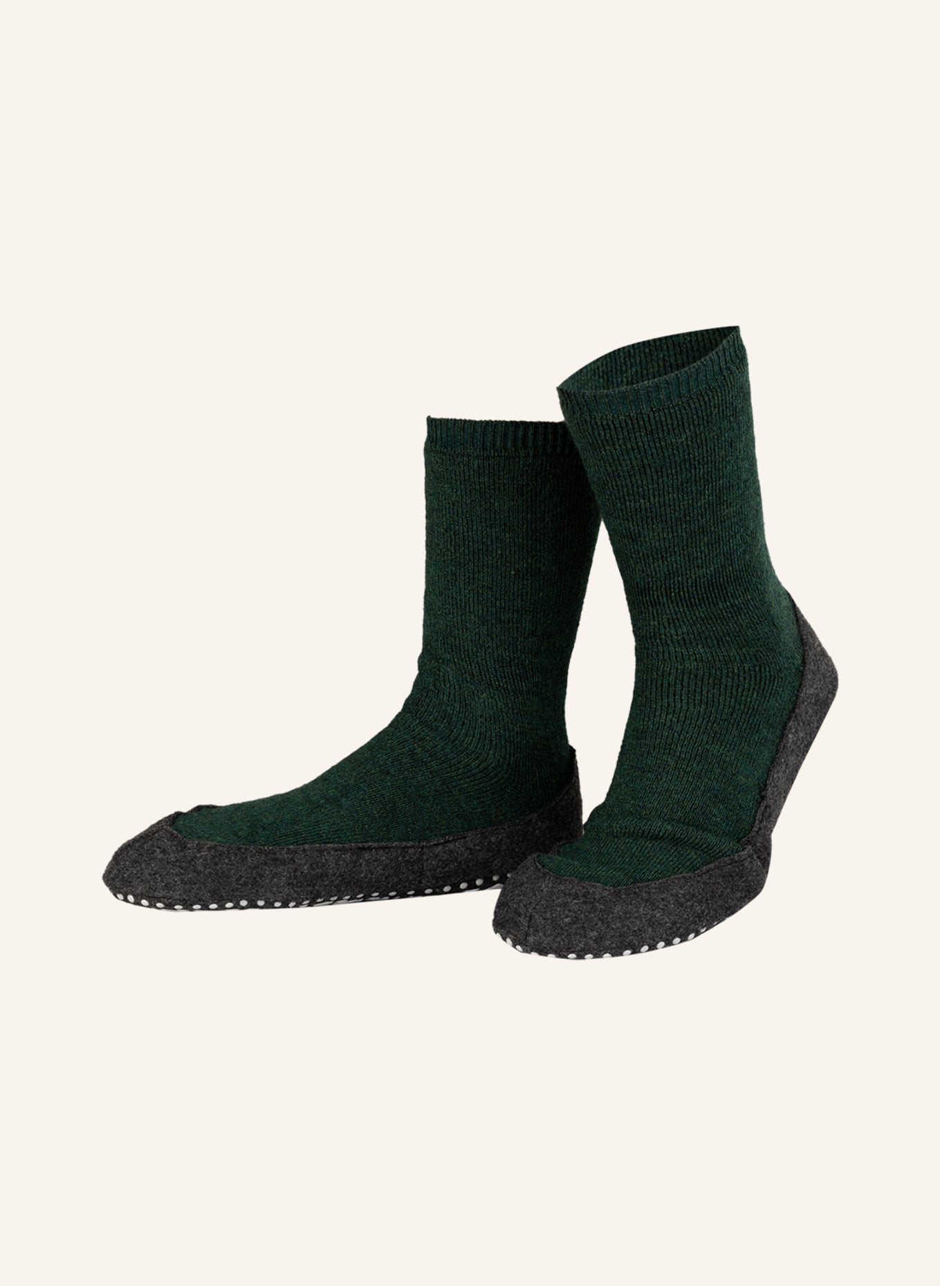 FALKE Hausschuhe COSYSHOE: DUNKELGRÜN / DUNKELGRAU