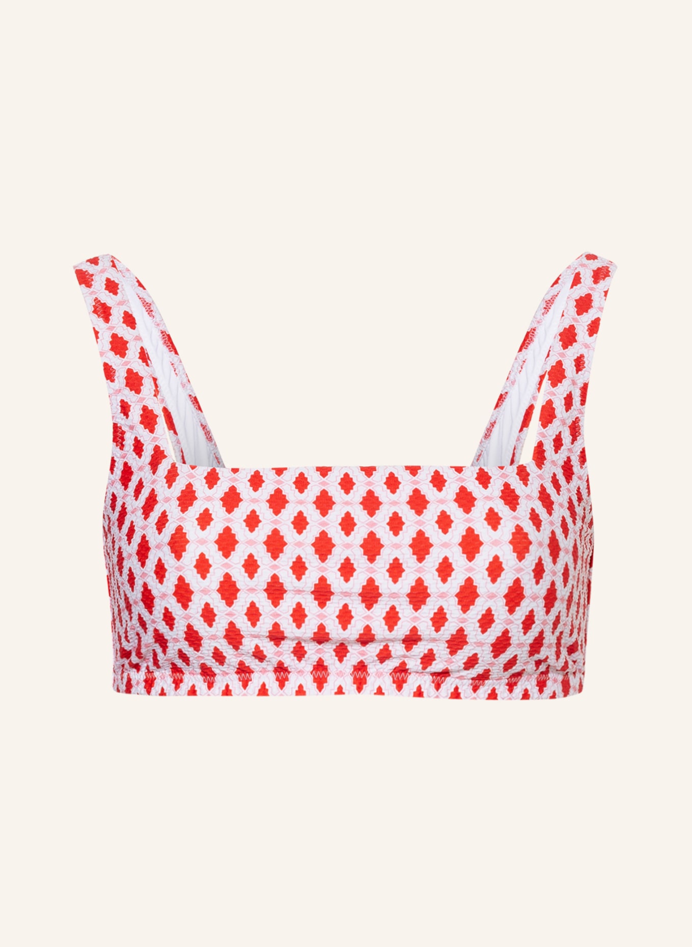 heidi klein Bralette bikini top MARRAKESH, Color: WHITE/ RED (Image 1)