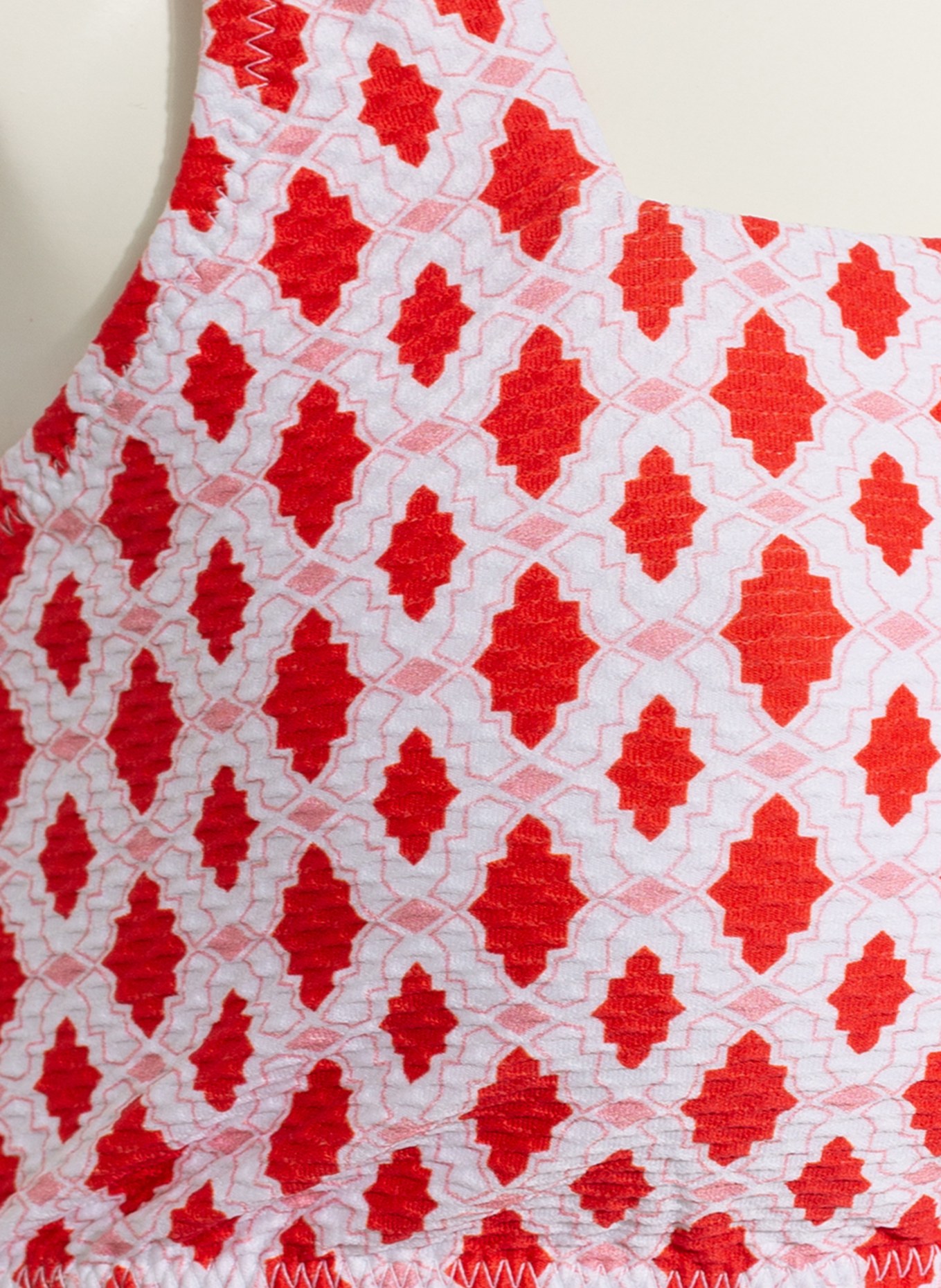 heidi klein Bralette bikini top MARRAKESH, Color: WHITE/ RED (Image 4)