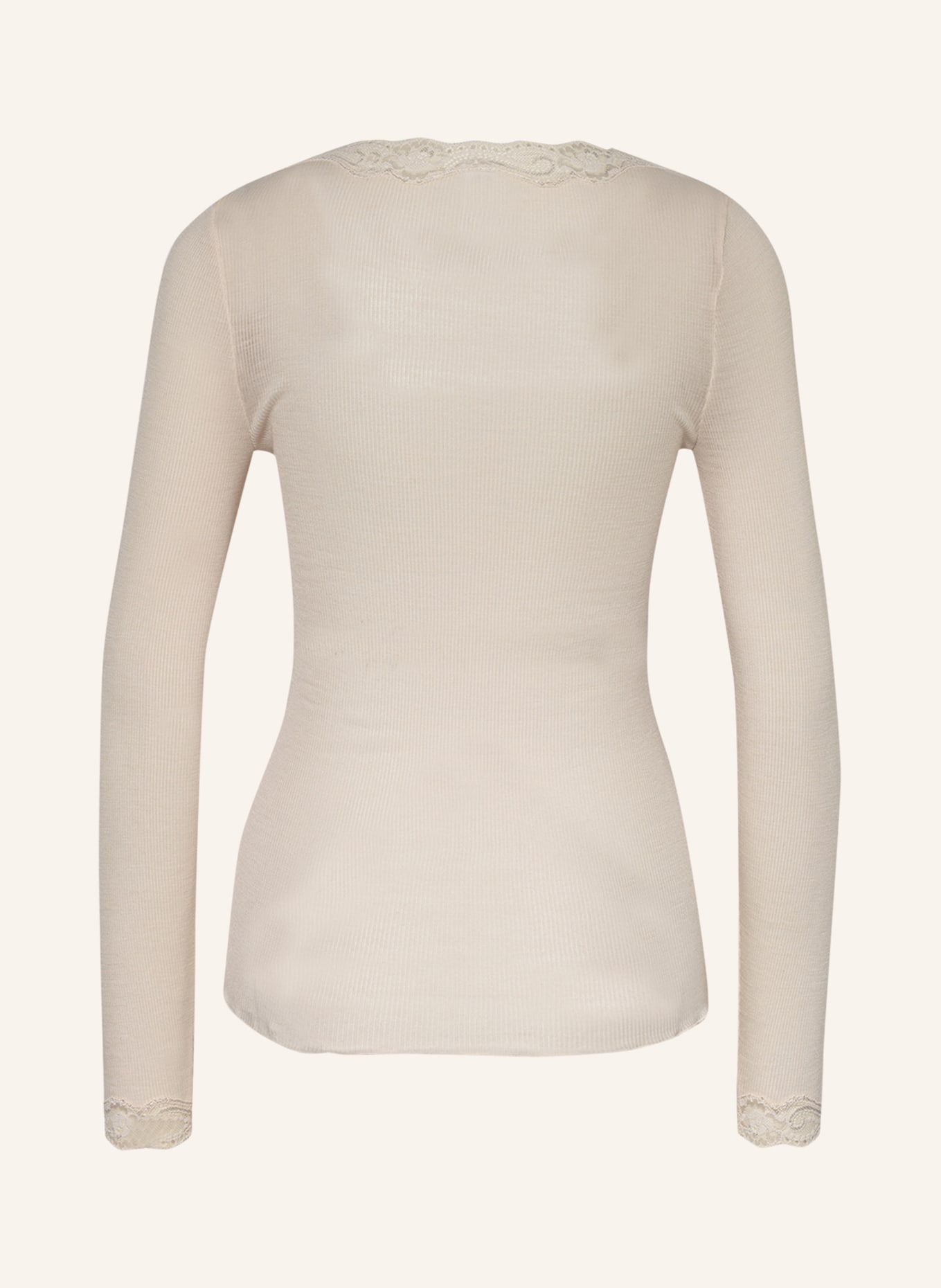 CALIDA Koszulka z długim rękawem RICHESSE LACE z dodatkiem jedwabiu, Kolor: KREMOWY (Obrazek 2)