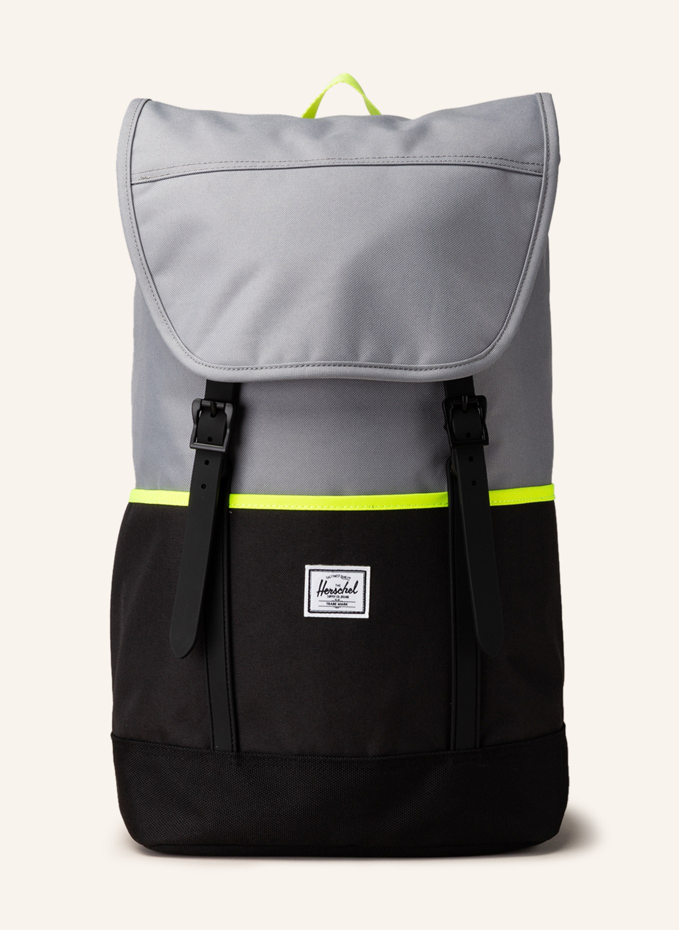 Herschel Backpack RETREAT PRO 19.5 l, Color: GRAY/ BLACK/ NEON YELLOW (Image 1)