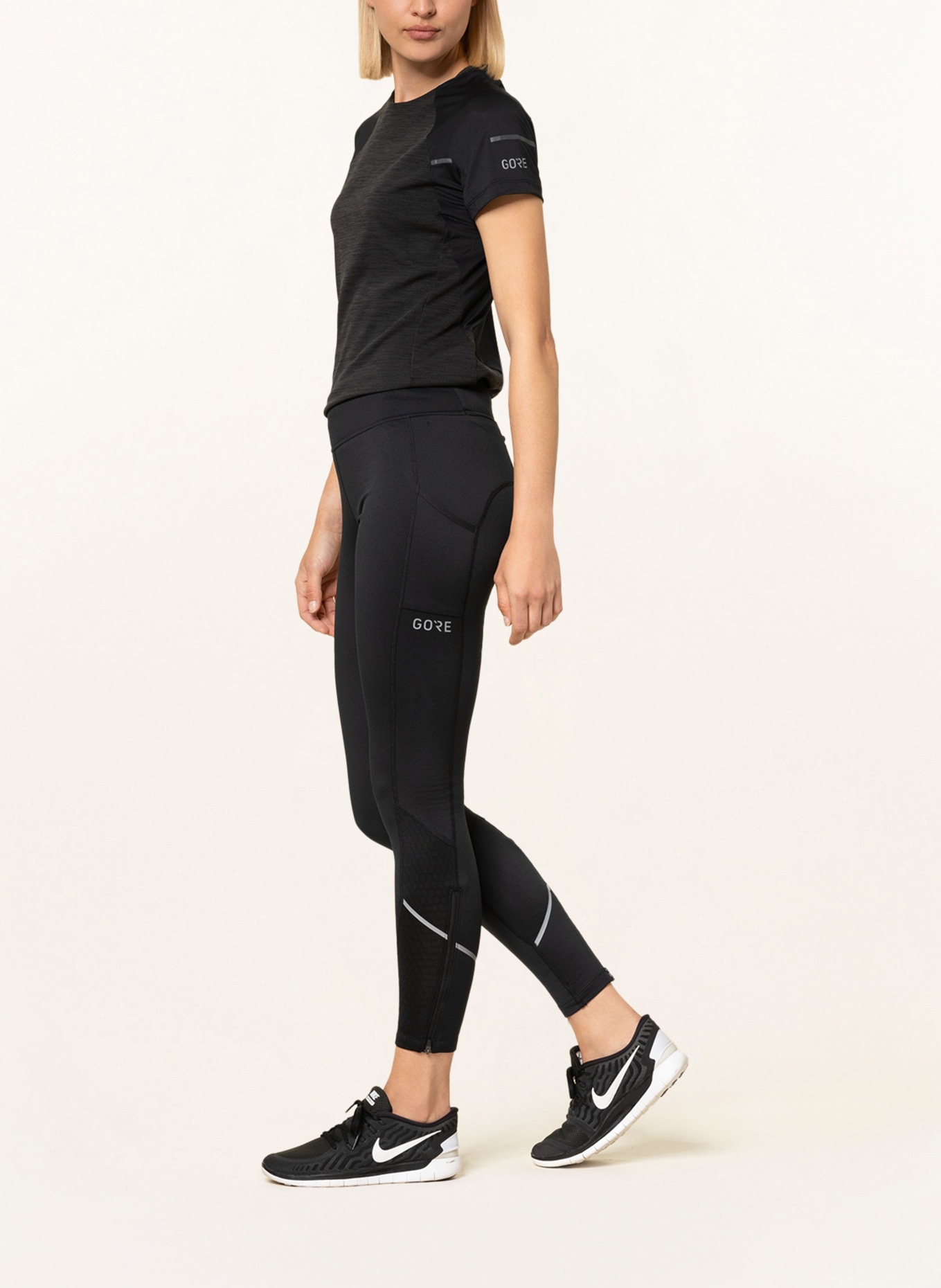 GORE RUNNING WEAR 7/8 tights R3, Color: BLACK (Image 4)